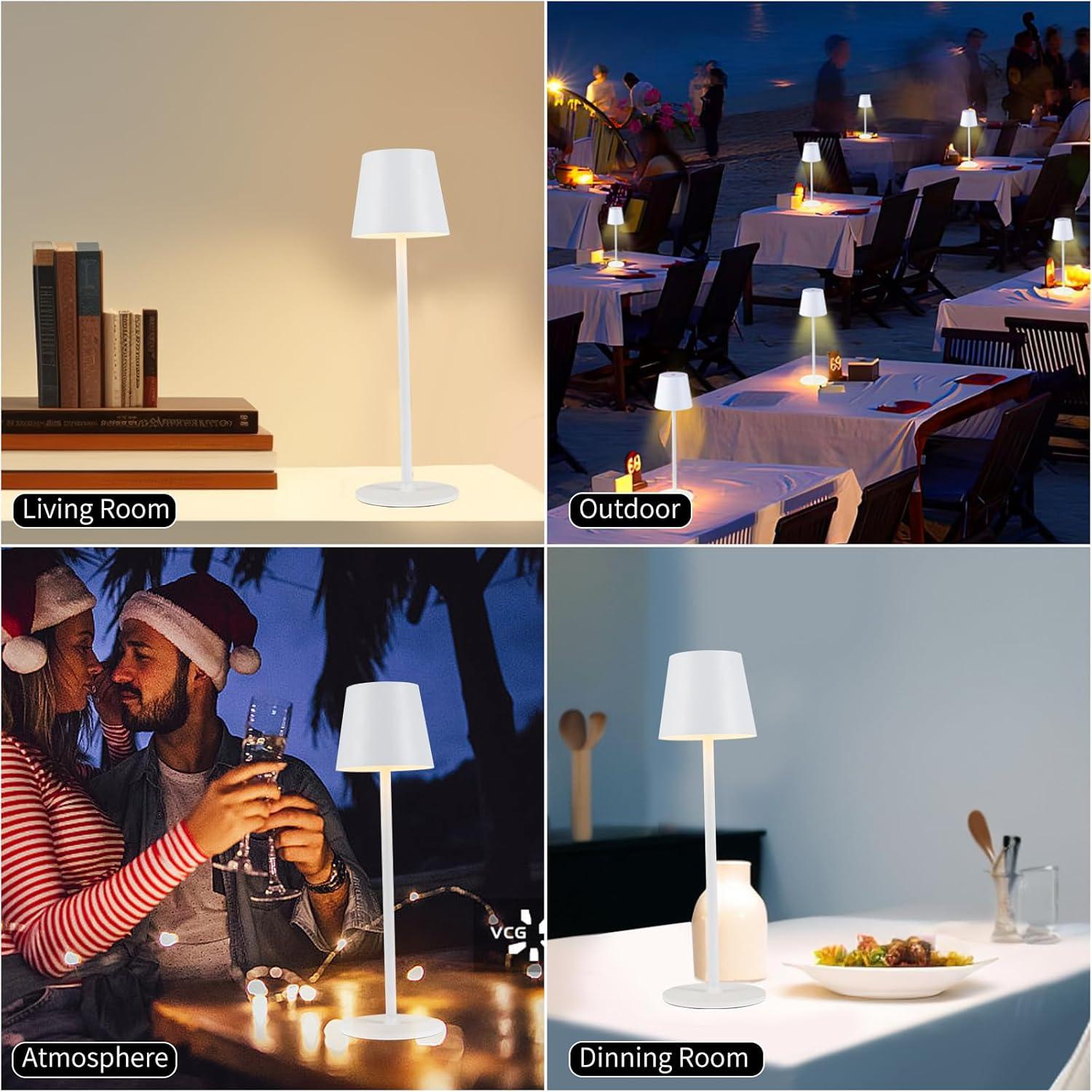 Lámpara de Mesa LED Inalámbrica BGFHome 2Pack 5000mAh Táctil
