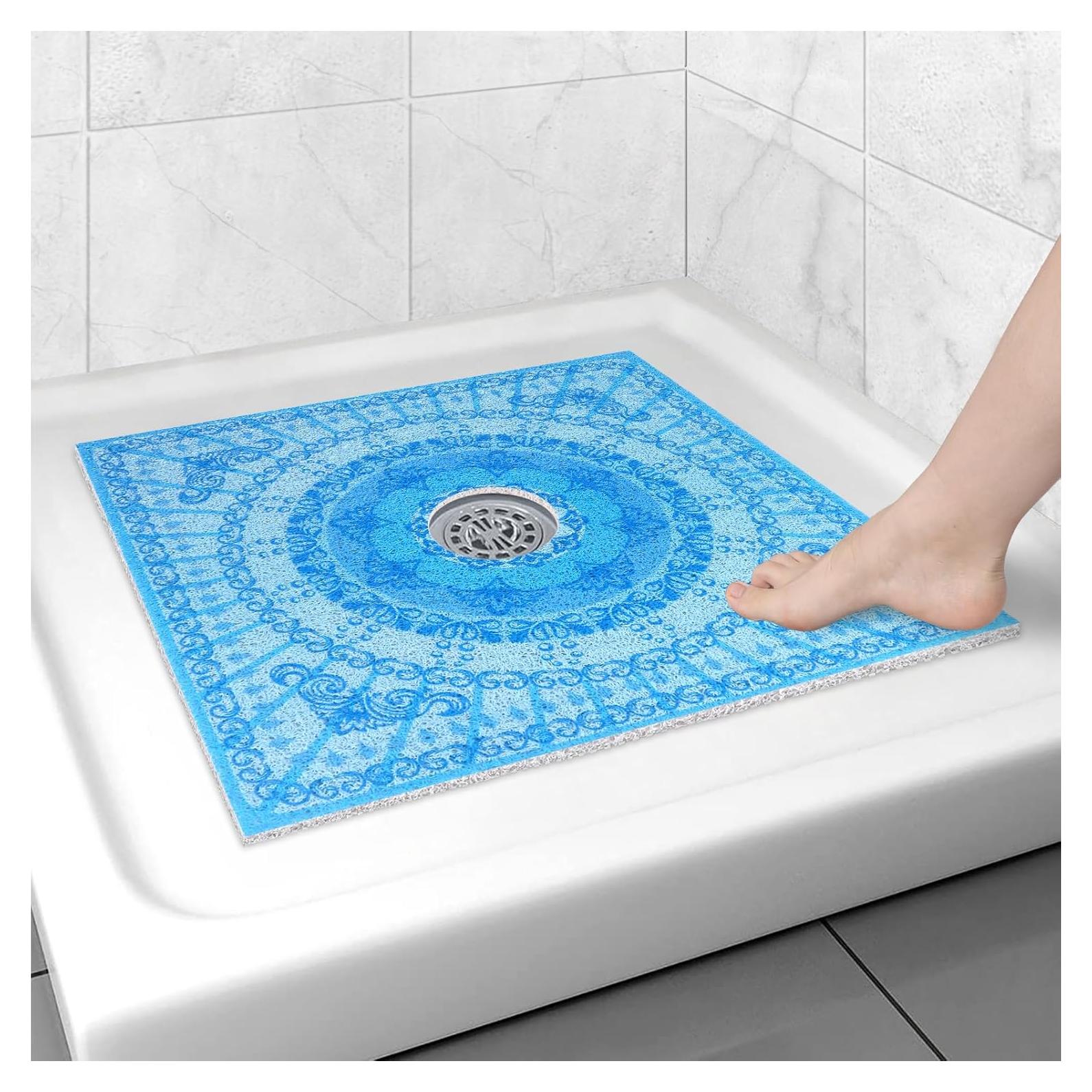 Alfombrilla de Ducha Antideslizante ZOESOE 61x61 cm PVC Azul