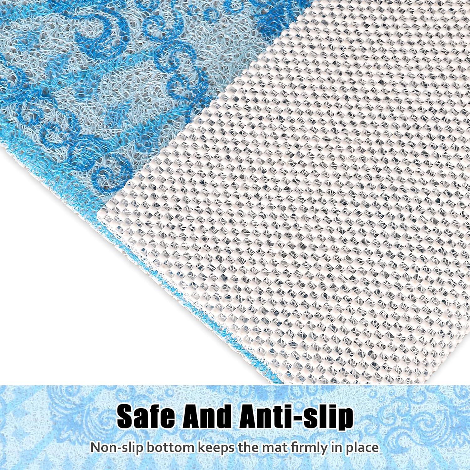 Alfombrilla de Ducha Antideslizante ZOESOE 61x61 cm PVC Azul