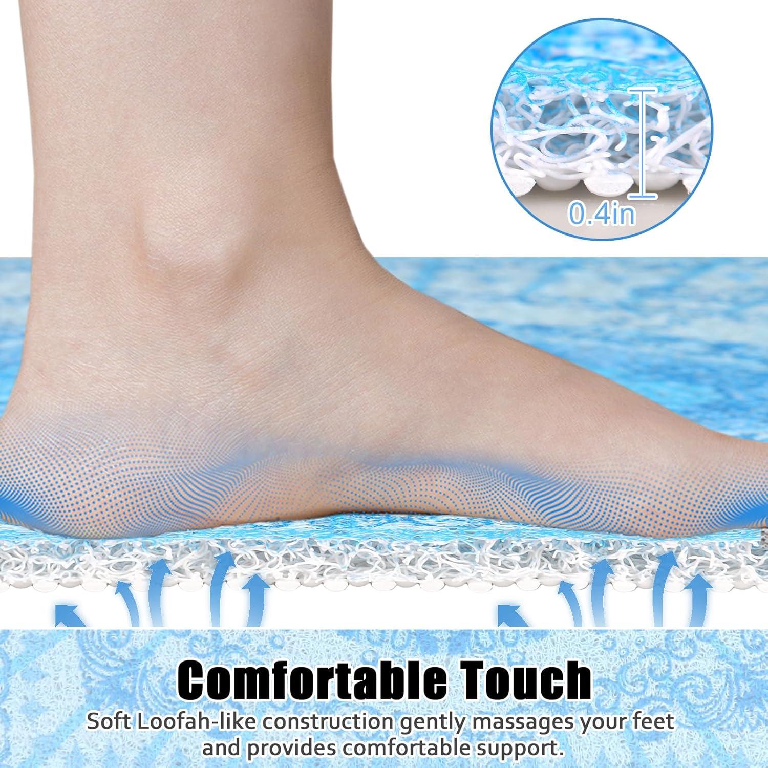 Alfombrilla de Ducha Antideslizante ZOESOE 61x61 cm PVC Azul