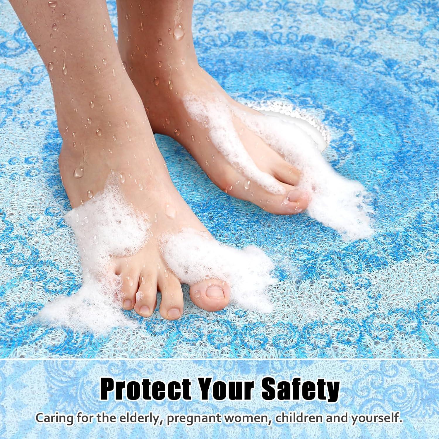 Alfombrilla de Ducha Antideslizante ZOESOE 61x61 cm PVC Azul