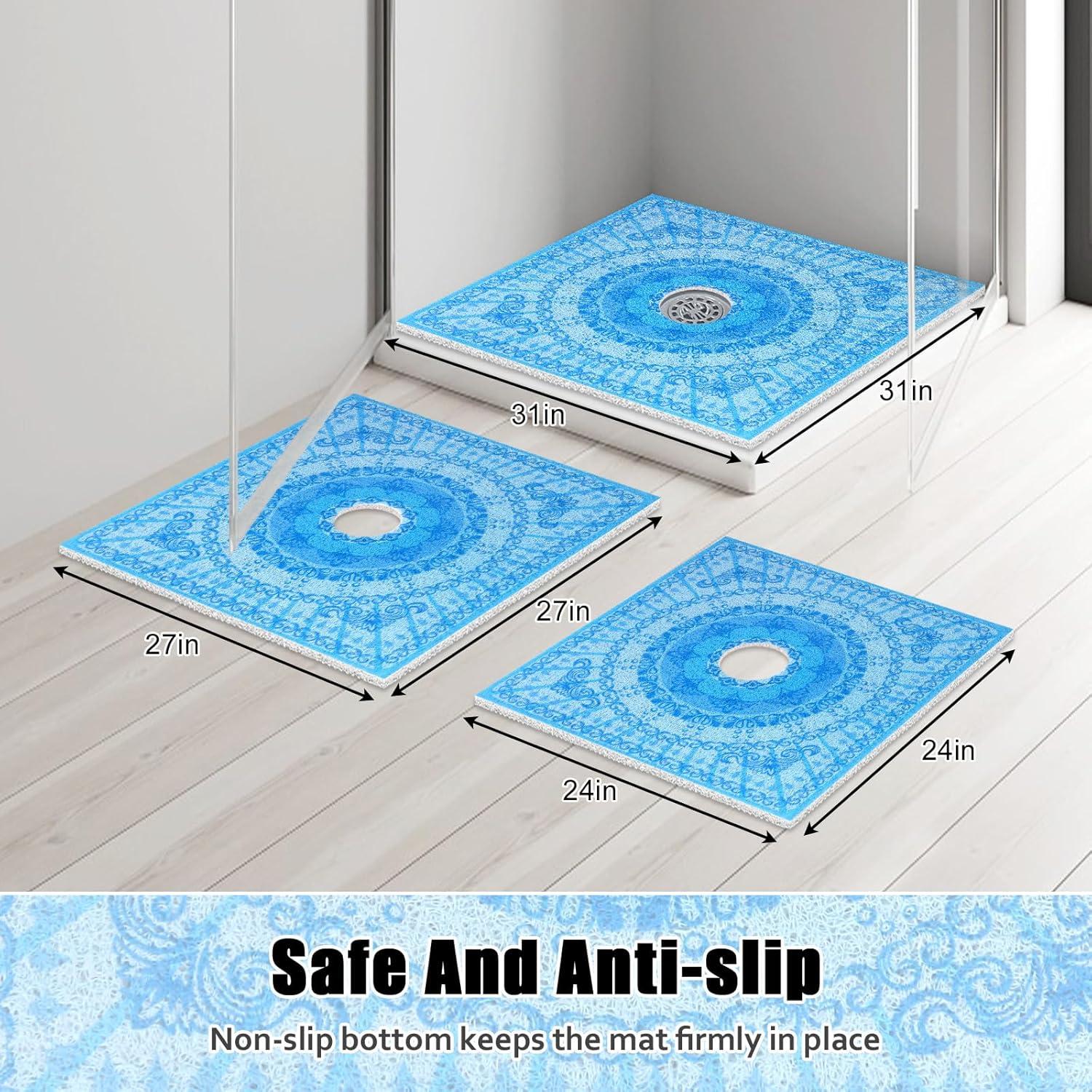 Alfombrilla de Ducha Antideslizante ZOESOE 61x61 cm PVC Azul