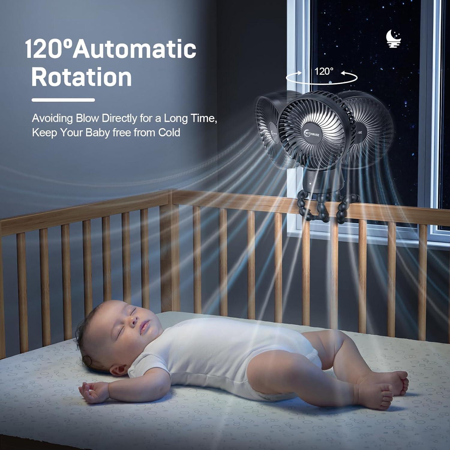 Ventilador Portátil 3-en-1 WITHOUSE con Luz LED y Batería 20000mAh