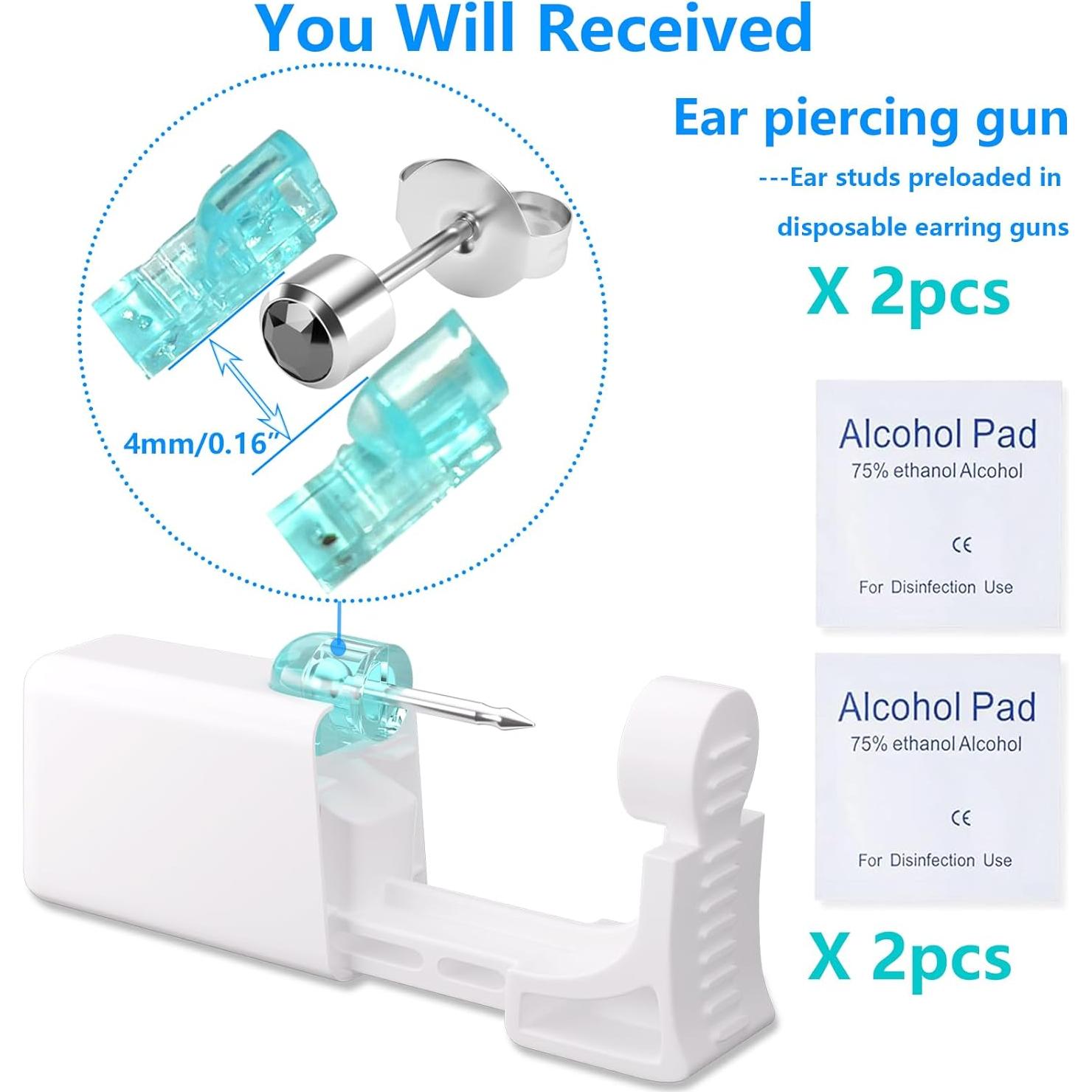 Kit de Perforación de Orejas YINPAD - Pistola Desechable 4mm