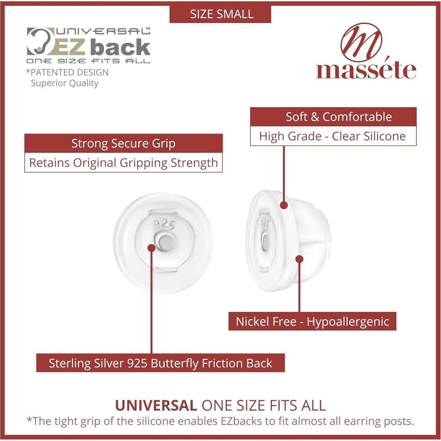Soportes para Pendientes Universal EZback de Silicona - 1 Par