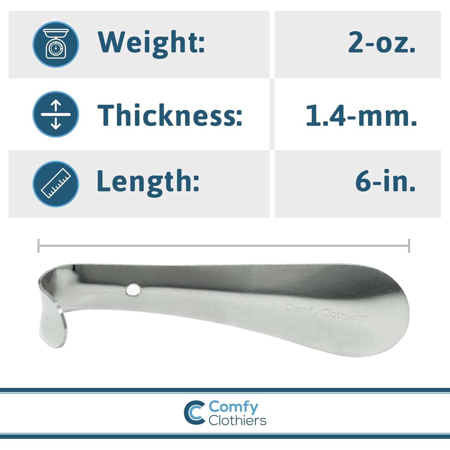 Cuerno de zapato de acero inoxidable Comfy Clothiers 15 cm