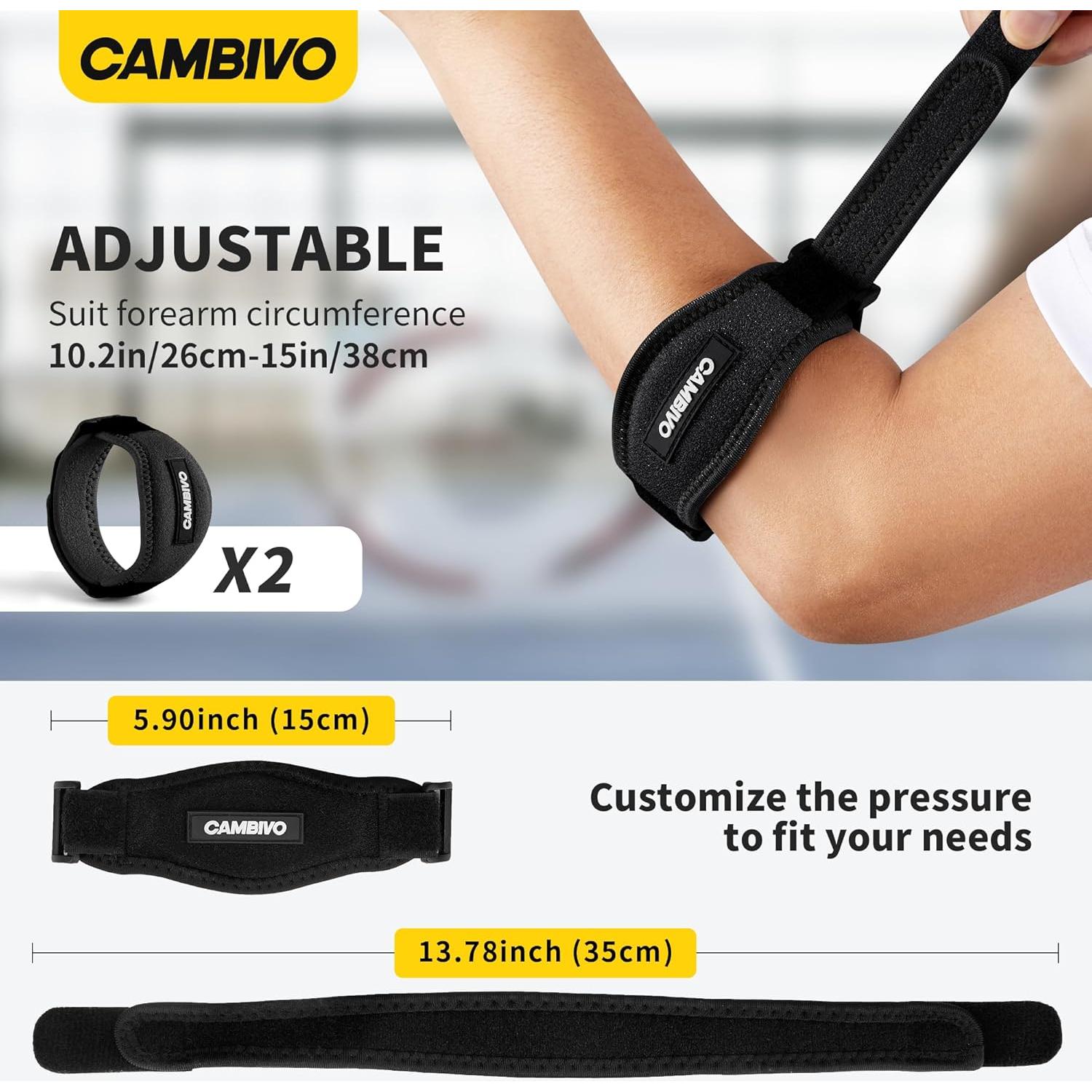 Faja para Codo CAMBIVO NS55 - Alivio Tendinitis y Dolor - Negro