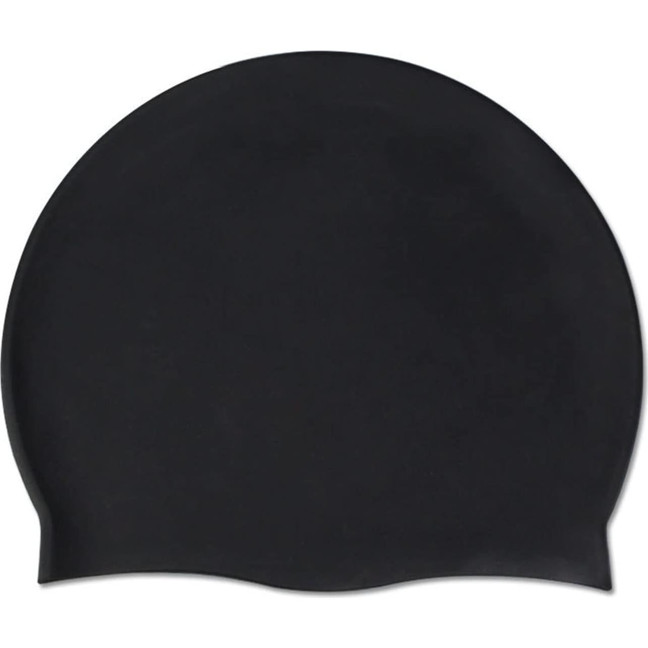 Gorro de natación de silicona Uttpll para cabello largo - Negro