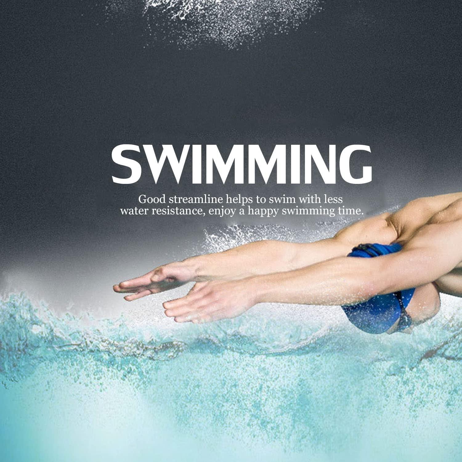 Gorro de natación de silicona Uttpll para cabello largo - Negro