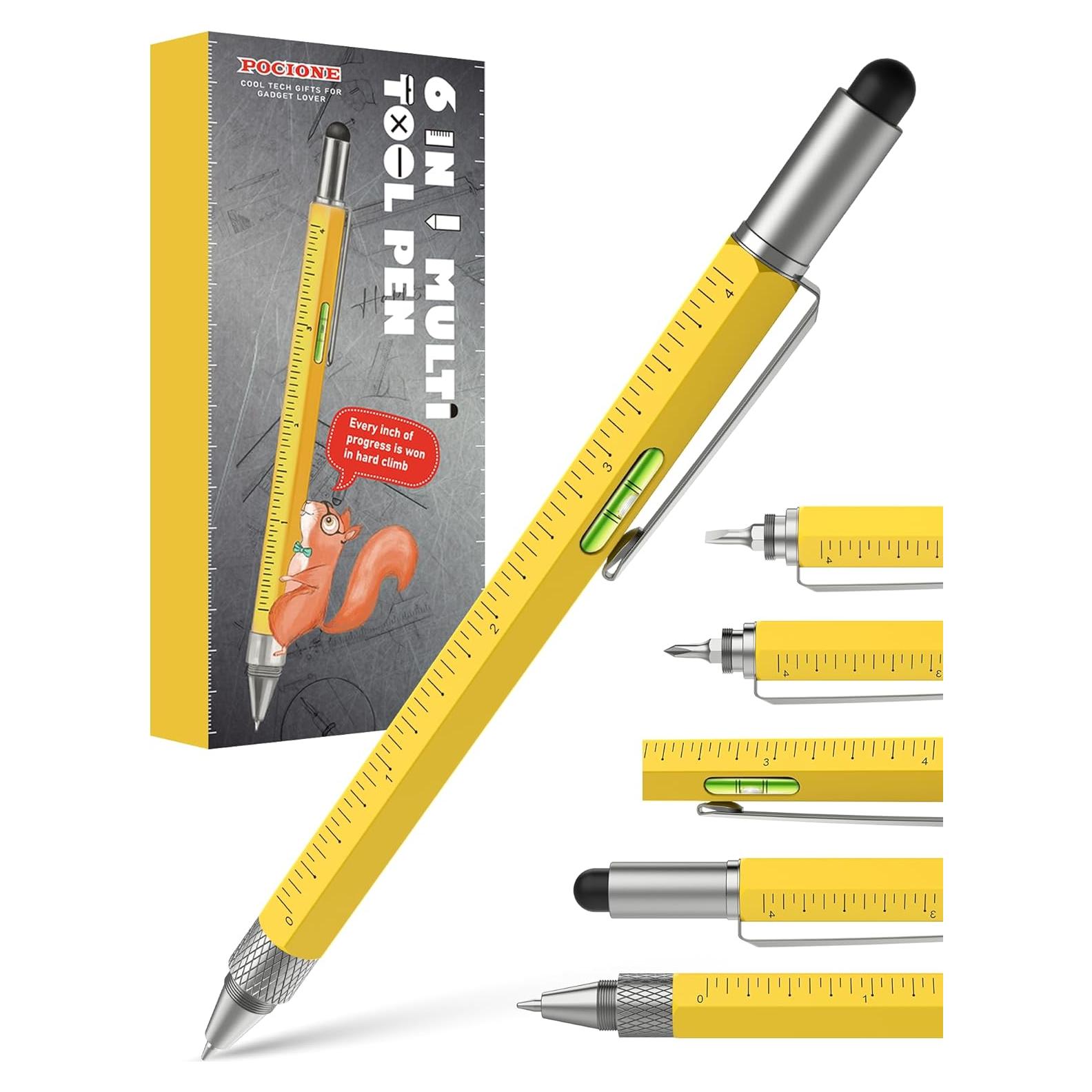 Bolígrafo Multiherramienta POCIONE 6 en 1 Amarillo EDC