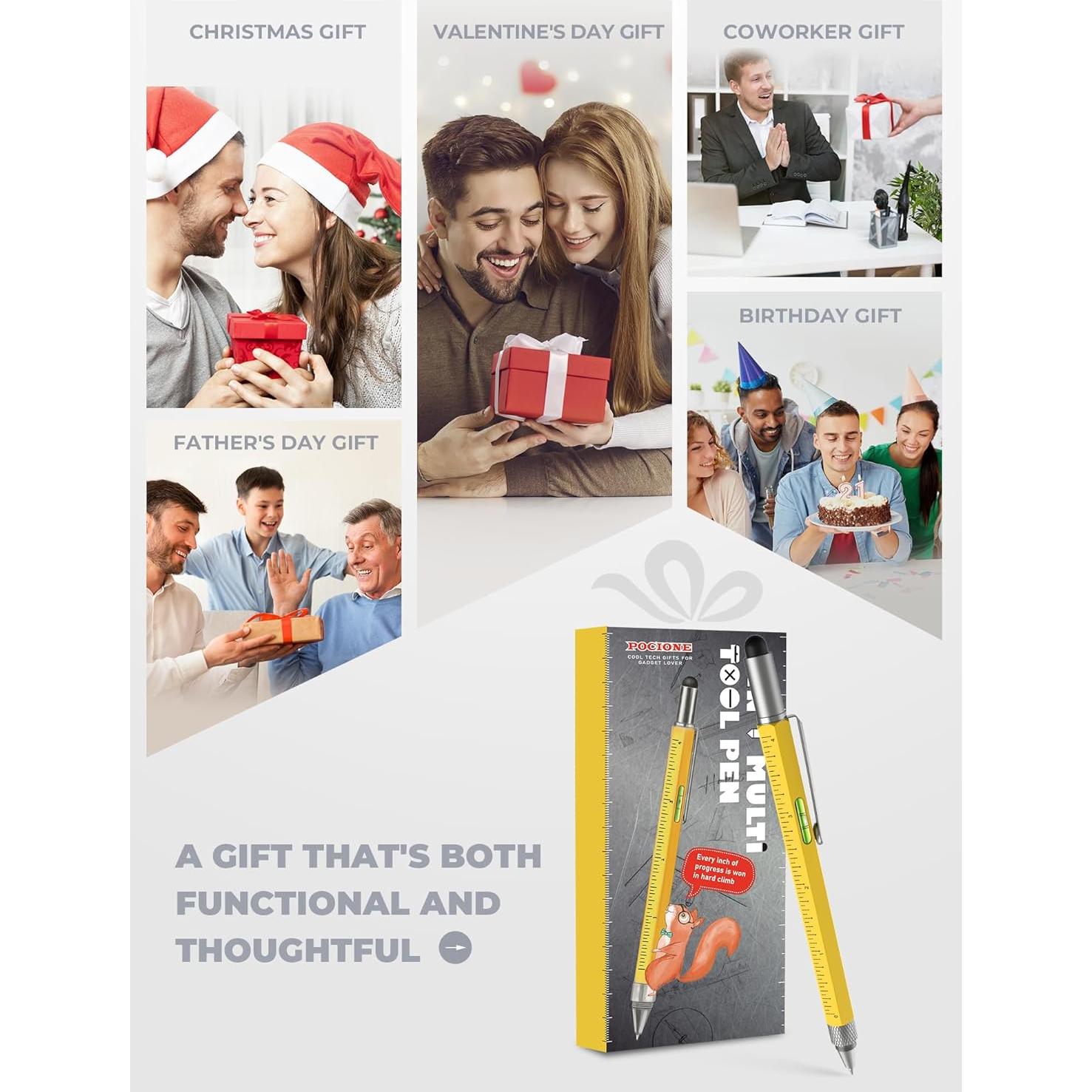 Bolígrafo Multiherramienta POCIONE 6 en 1 Amarillo EDC