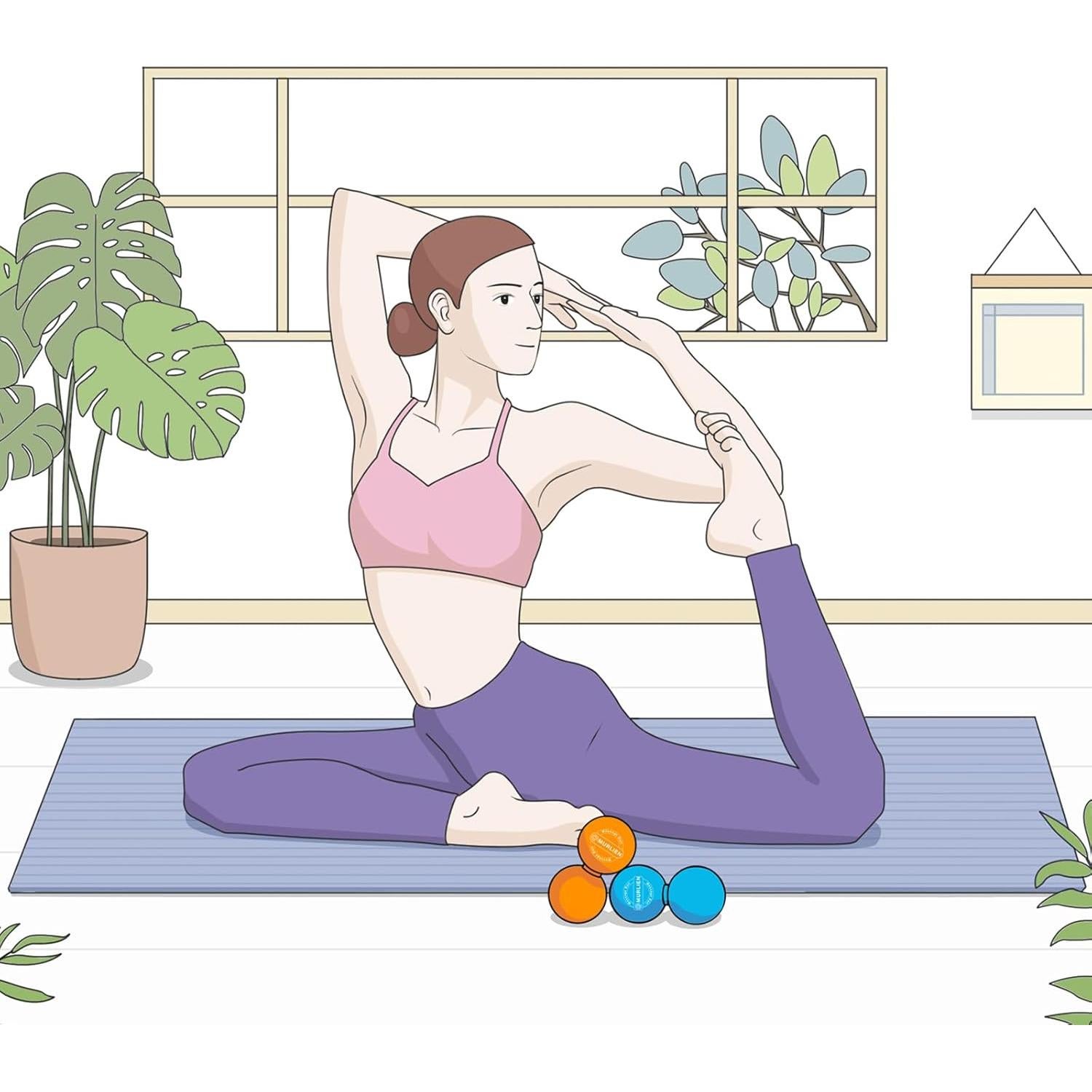 Pelota de Masaje Doble MURLIEN para Liberación Miofascial - Azul