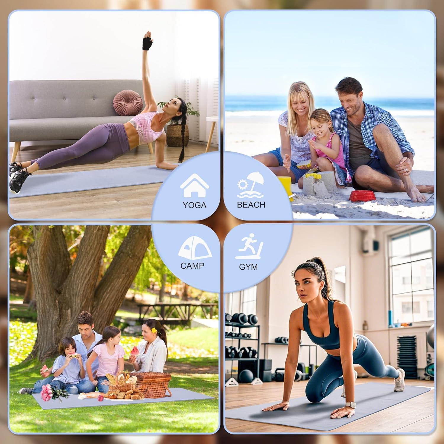 Toallas de Yoga Antideslizantes ADDFUN, Paquete de 2 Microfibra