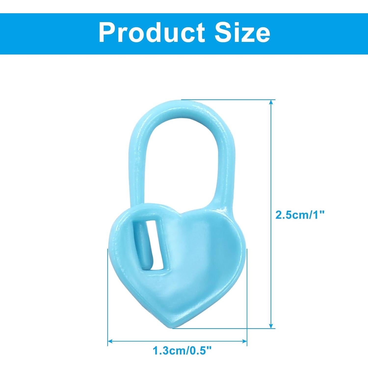 Marcadores de Tejer Litoexpe 200 Pcs Azul Corazón Crochet