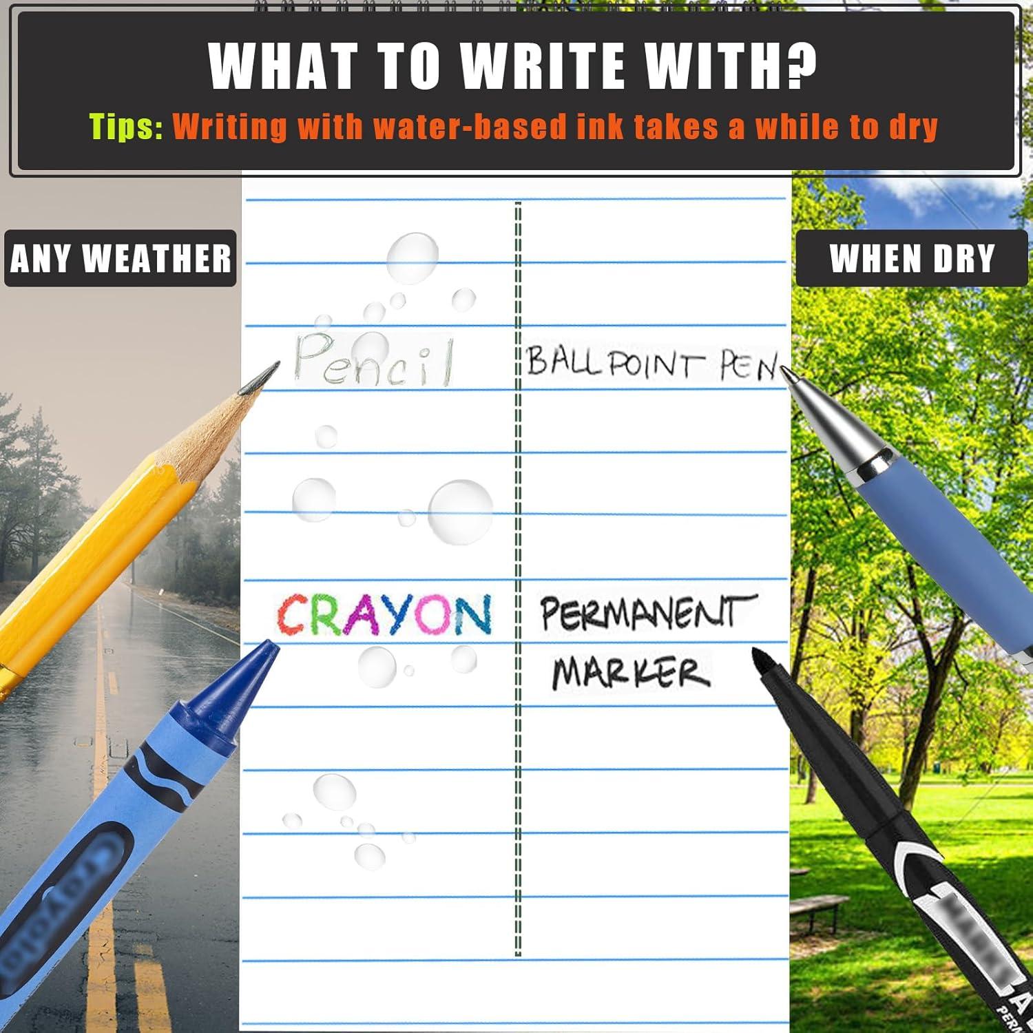 Cuaderno Impermeable WAFJAMF 3x5" Negro - Paquete de 2