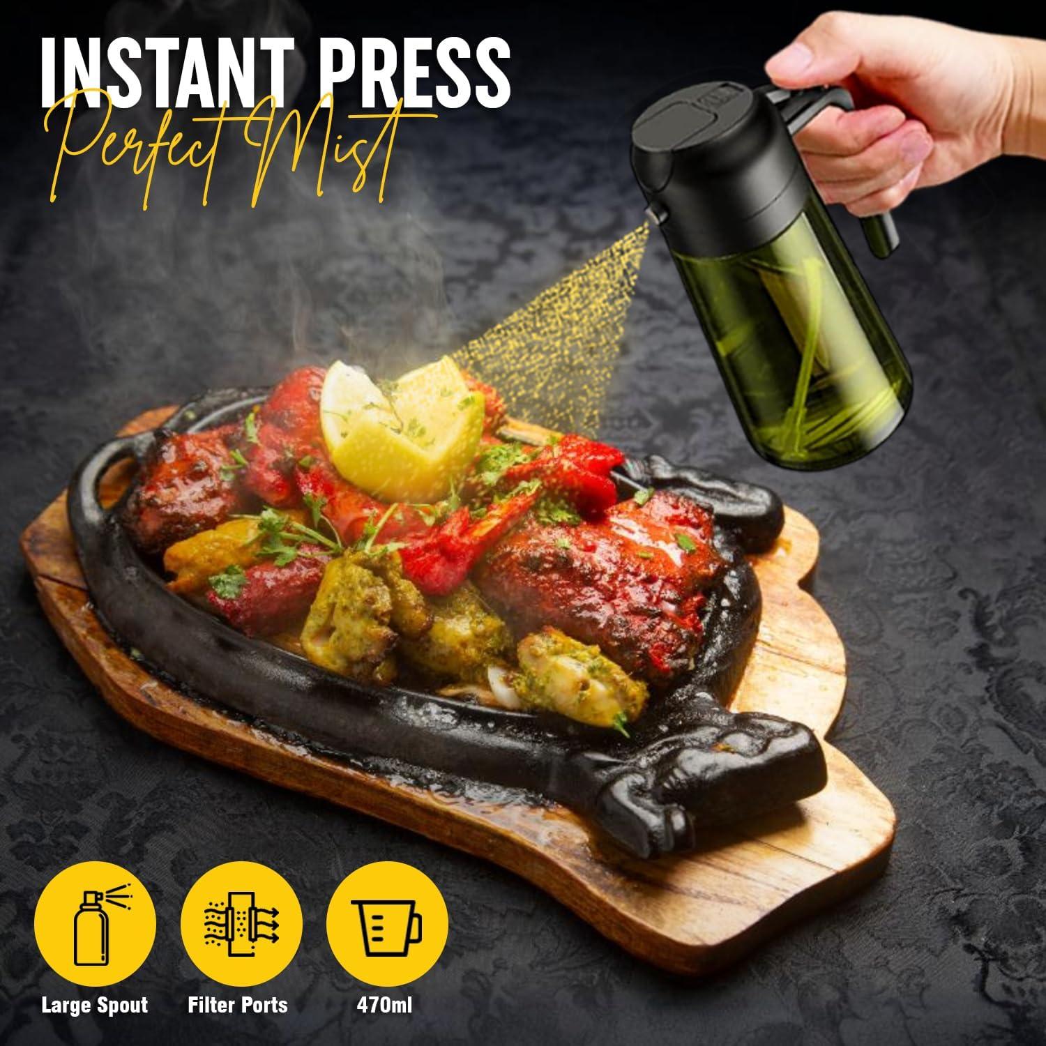 Dispensador de Aceite 2 en 1 JANNELE 470ml Verde con Brocha y Etiquetas