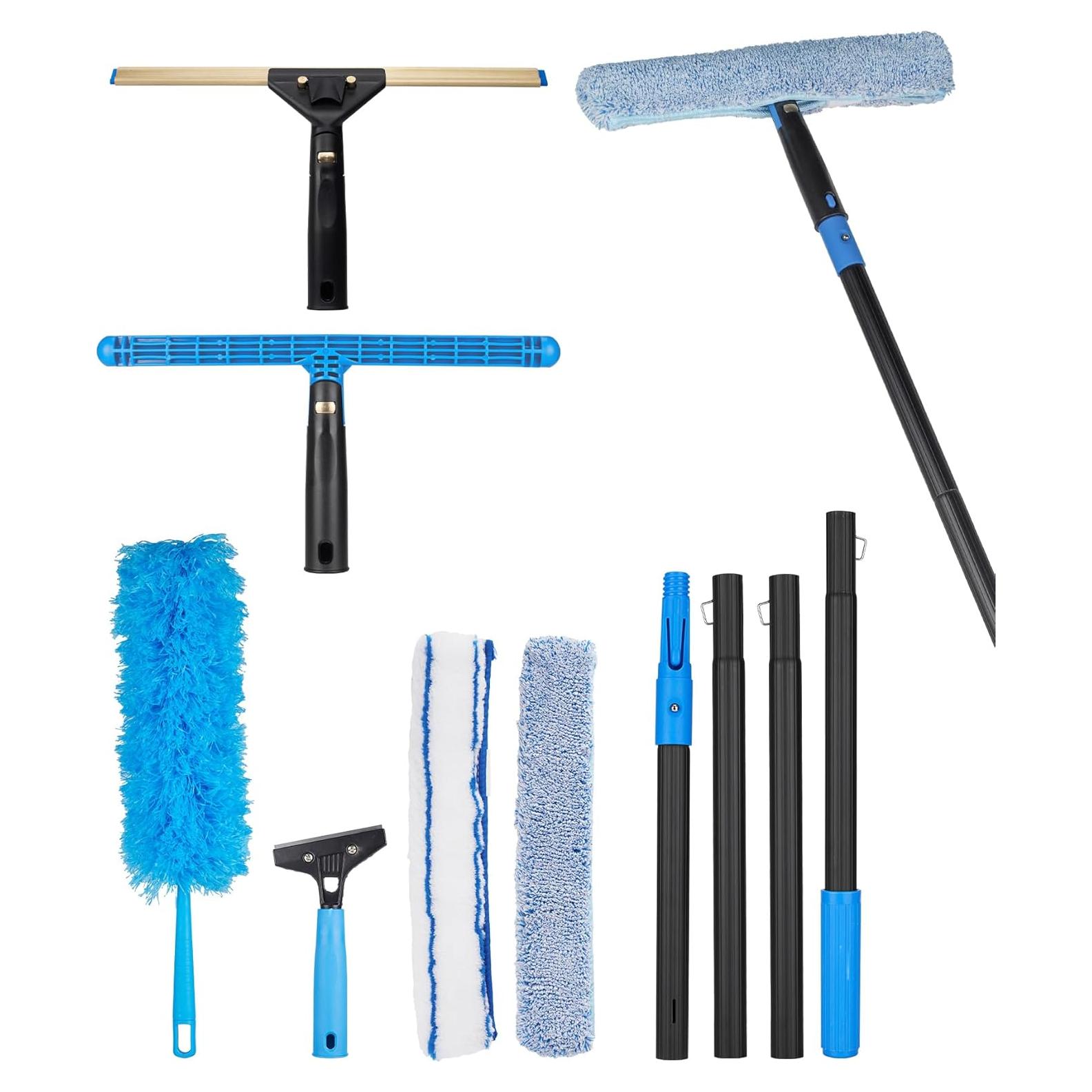 Kit de Limpieza de Ventanas ZKUAOGDI con 4 Varillas y Paños