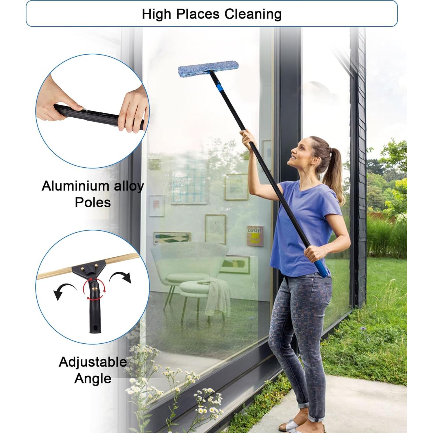 Kit de Limpieza de Ventanas ZKUAOGDI con 4 Varillas y Paños