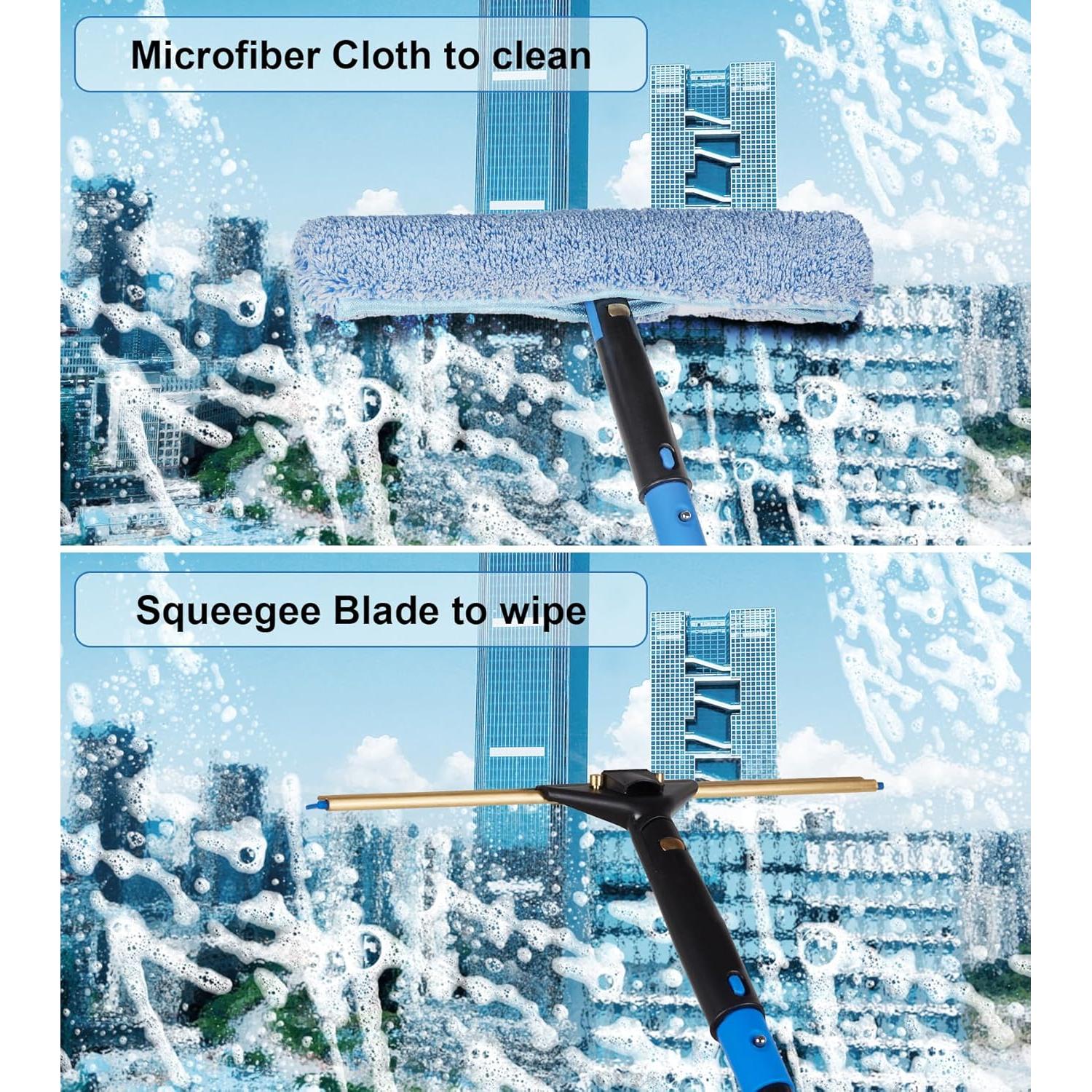 Kit de Limpieza de Ventanas ZKUAOGDI con 4 Varillas y Paños