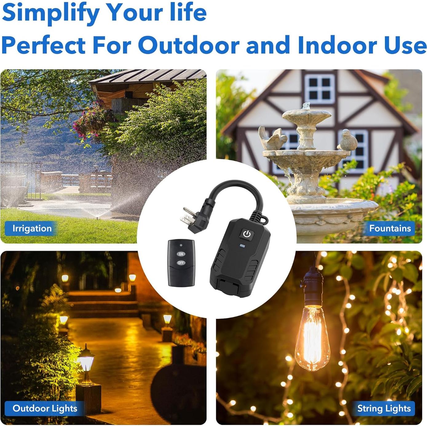 Enchufe Remoto BN-LINK para Exterior 15A Resistente a Intemperie