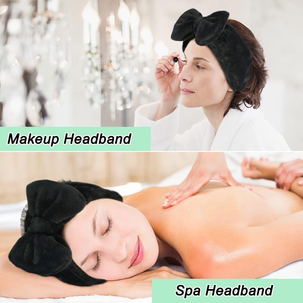 Cinta para la cabeza Shintop Spa negra de felpa coral 12x21 cm
