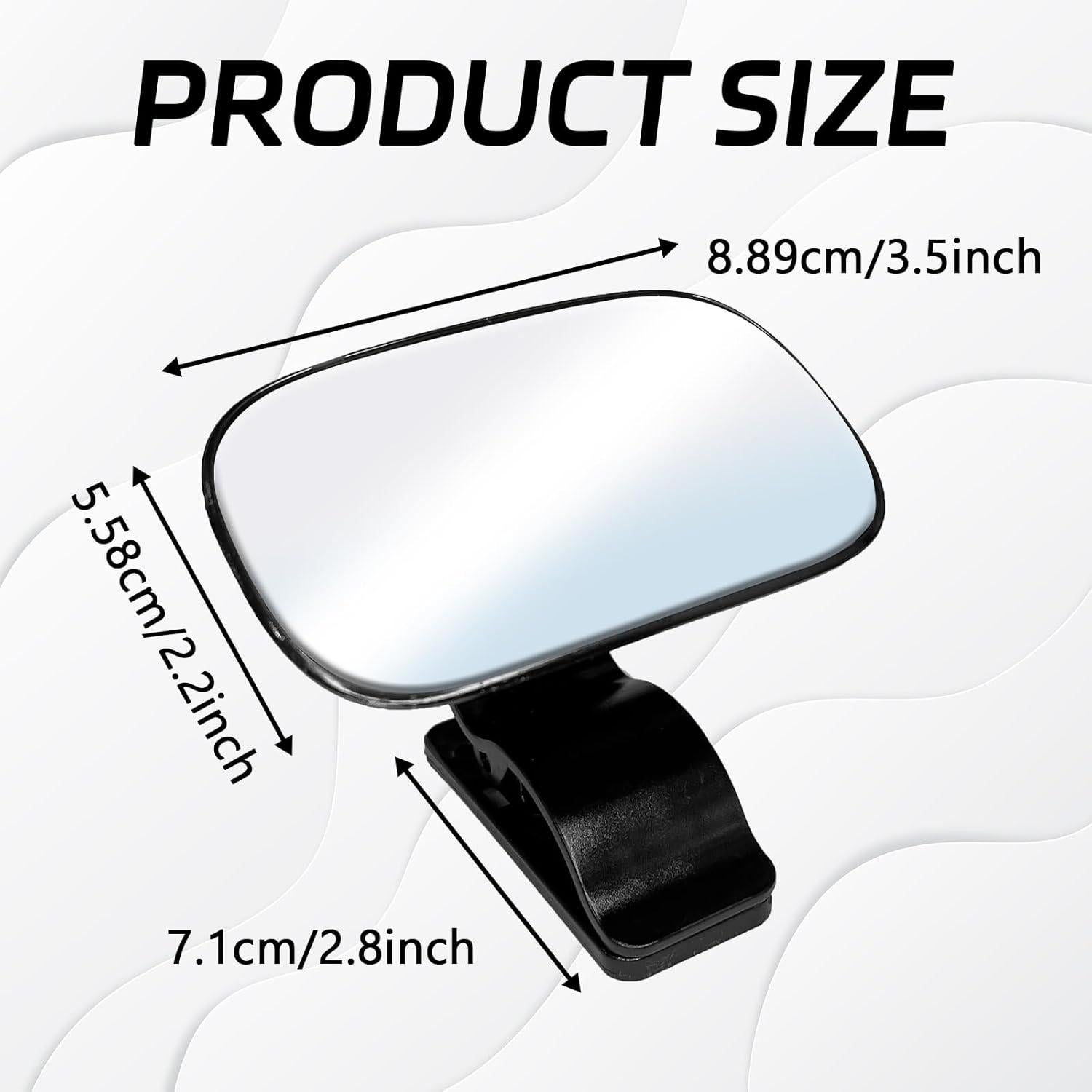 Espejo Convexo para Coche QQWD Ajustable 360° Negro