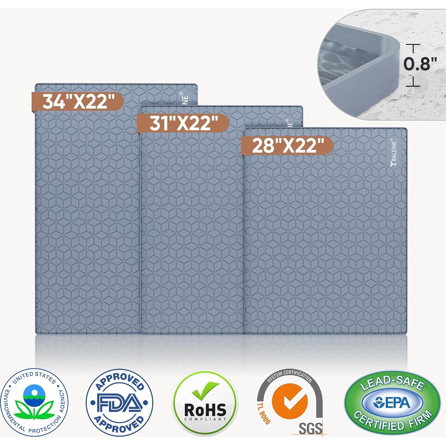 Alfombrilla Bajo Fregadero BALEINE 55.88x71.12cm Silicona Azul