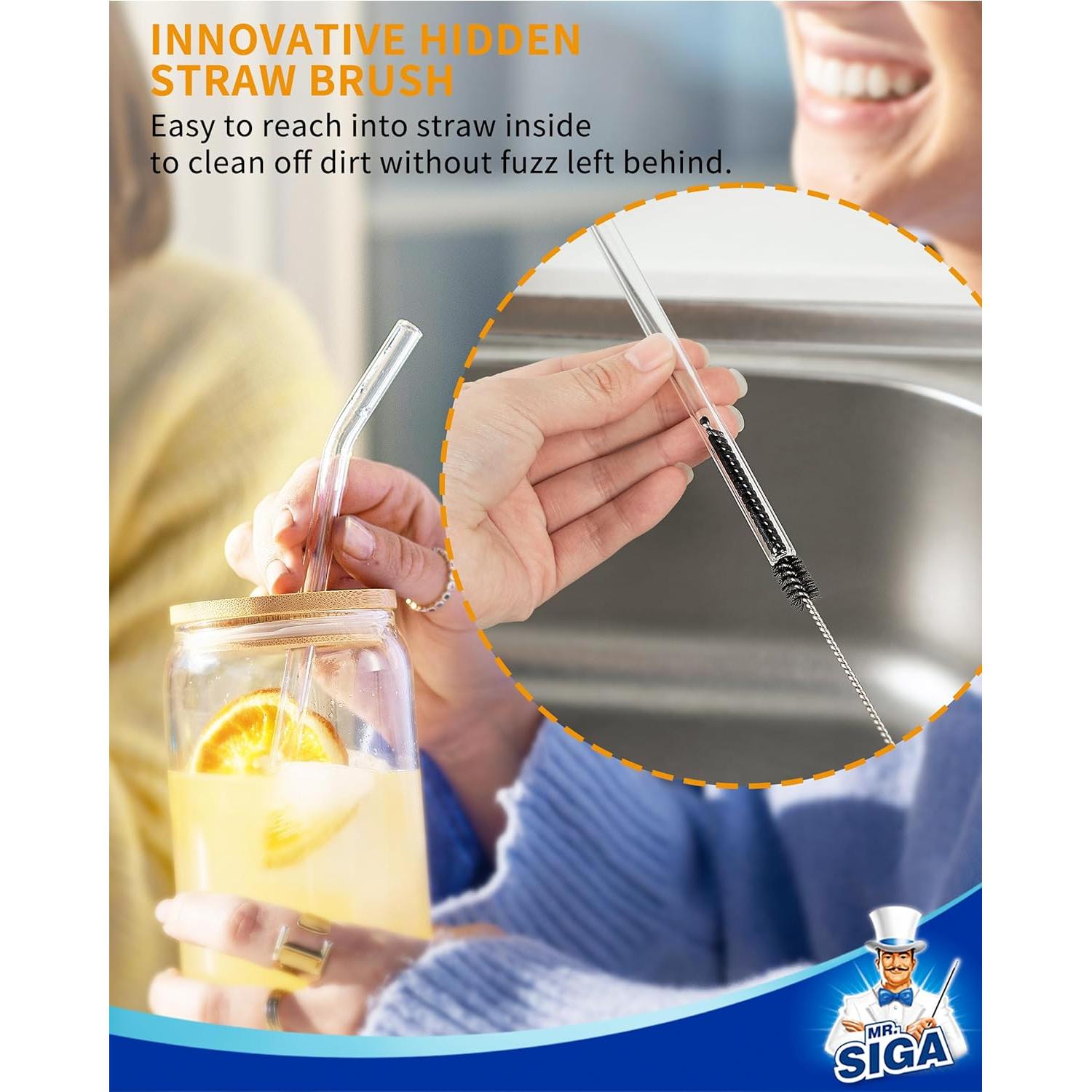 Cepillo Limpiador de Botellas y Pajitas MR.SIGA 2 en 1