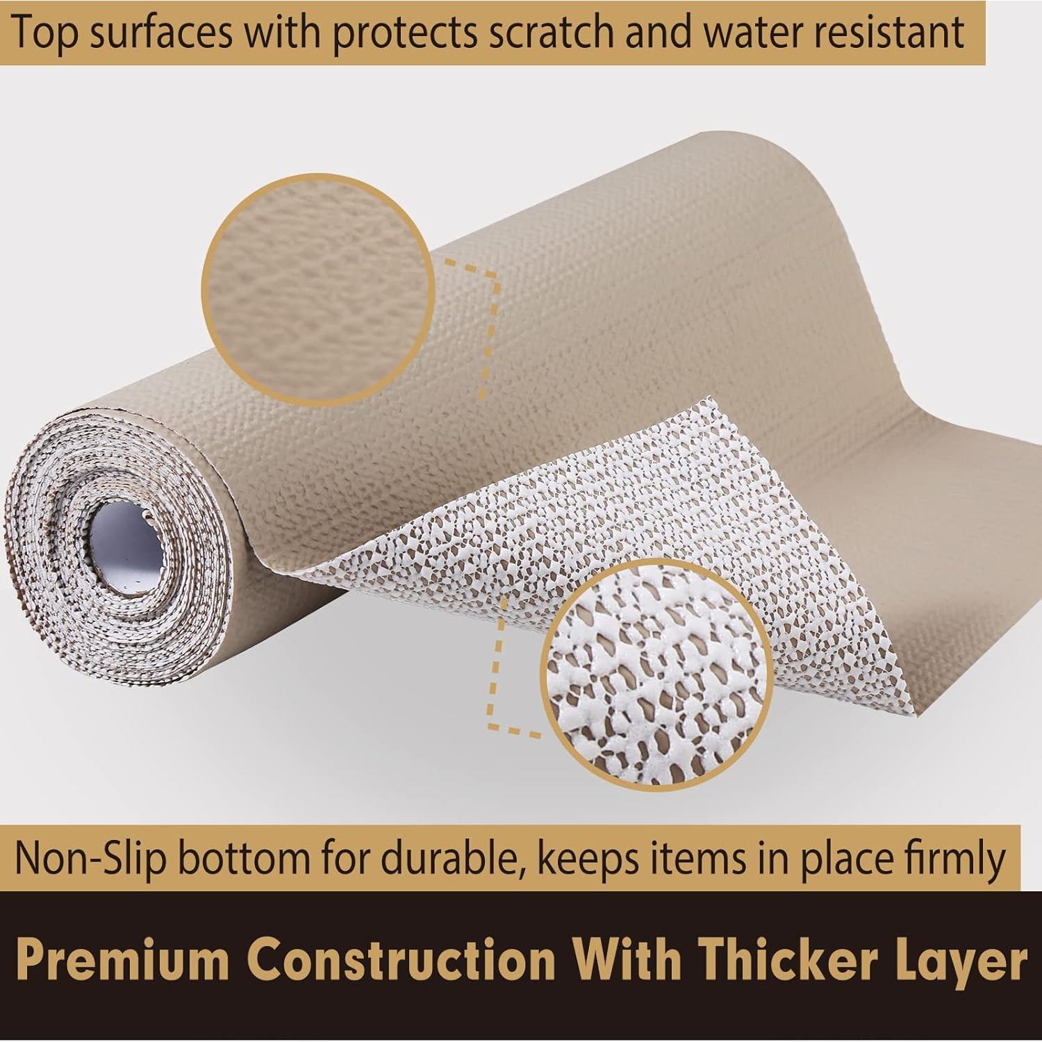 Forro Antideslizante para Cajones y Estantes Iwtmm Beige 30.48x609.6cm