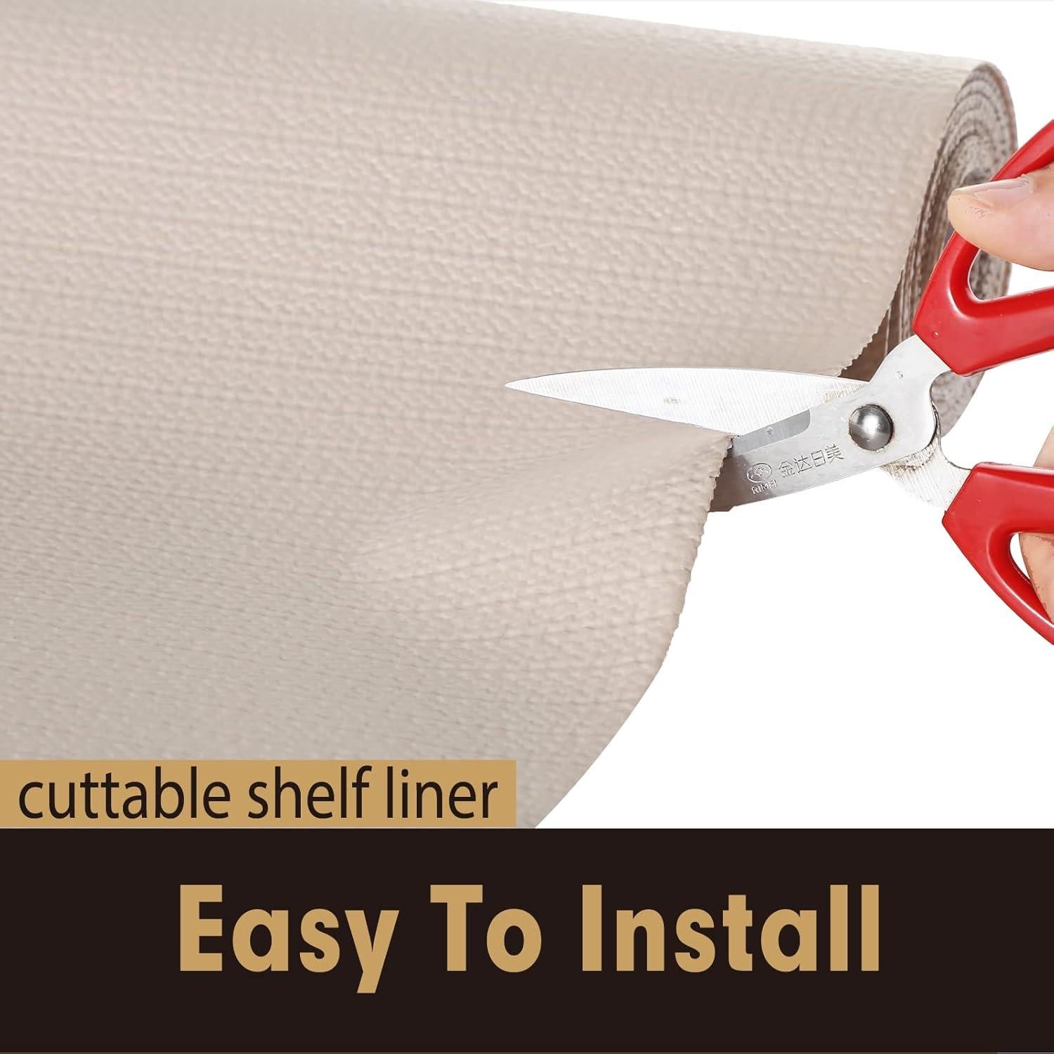 Forro Antideslizante para Cajones y Estantes Iwtmm Beige 30.48x609.6cm