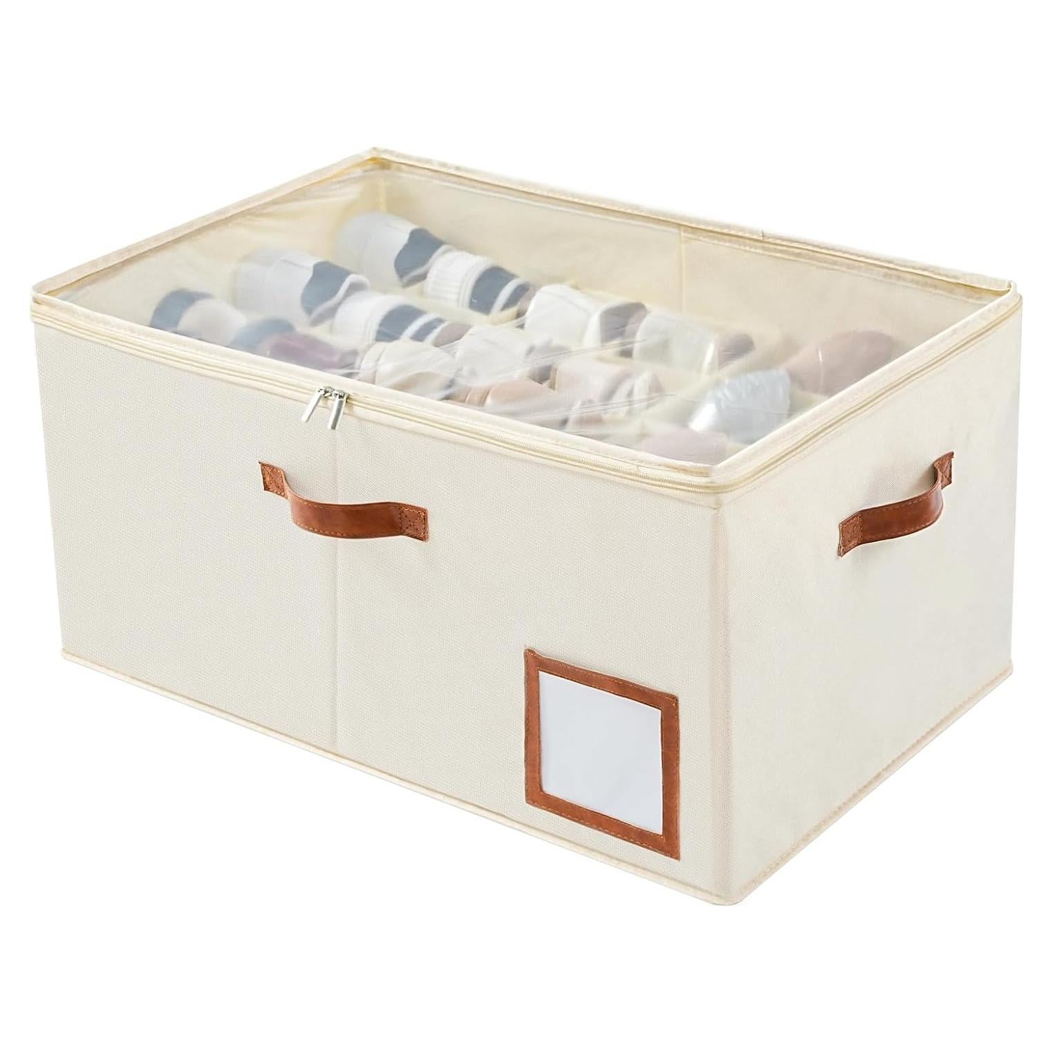 Organizador de Zapatos INSTY Beige Plegable 24 Pares con Divisores