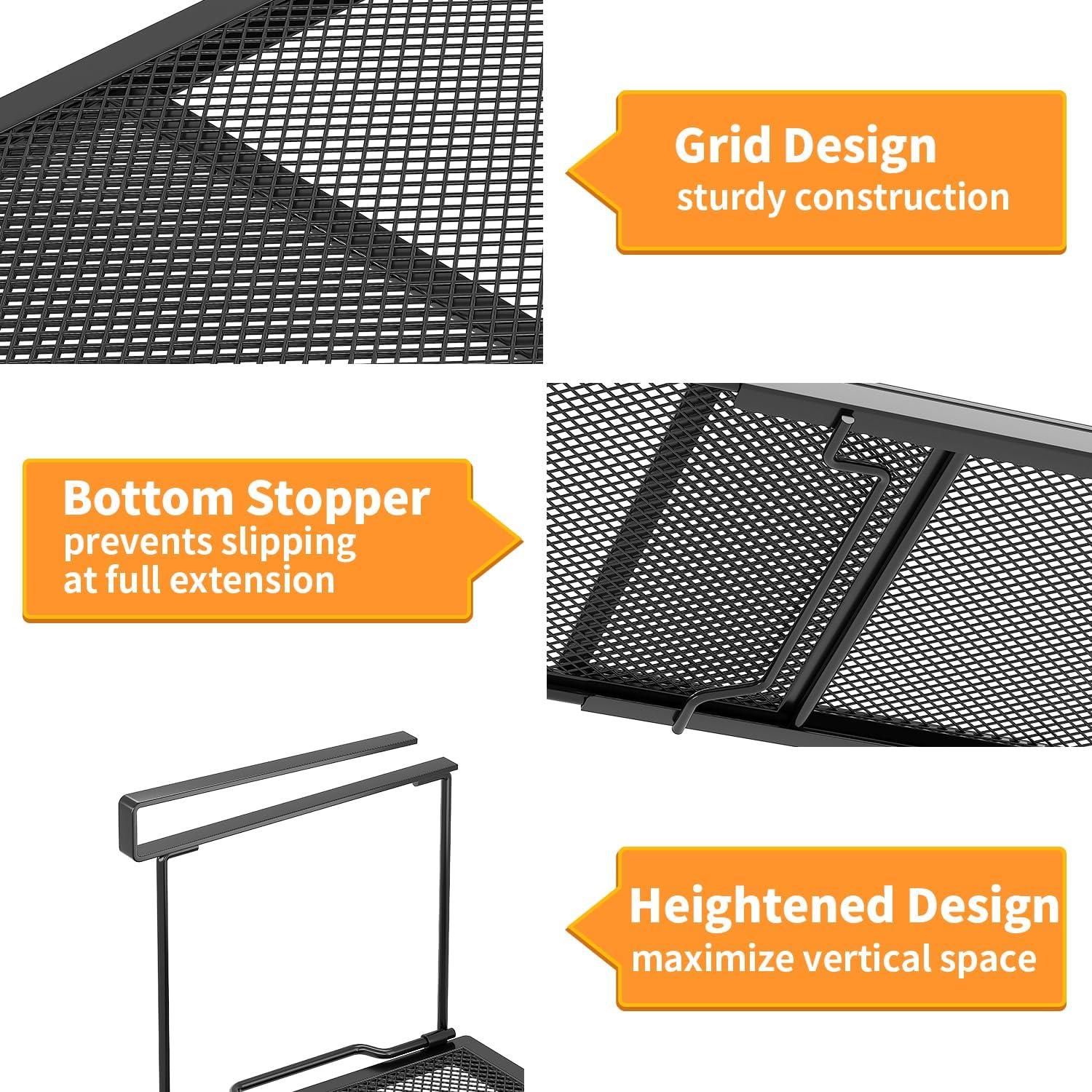 Organizador Expandible Bajo el Gabinete ROLIZOE Negro 68.6x16.5cm