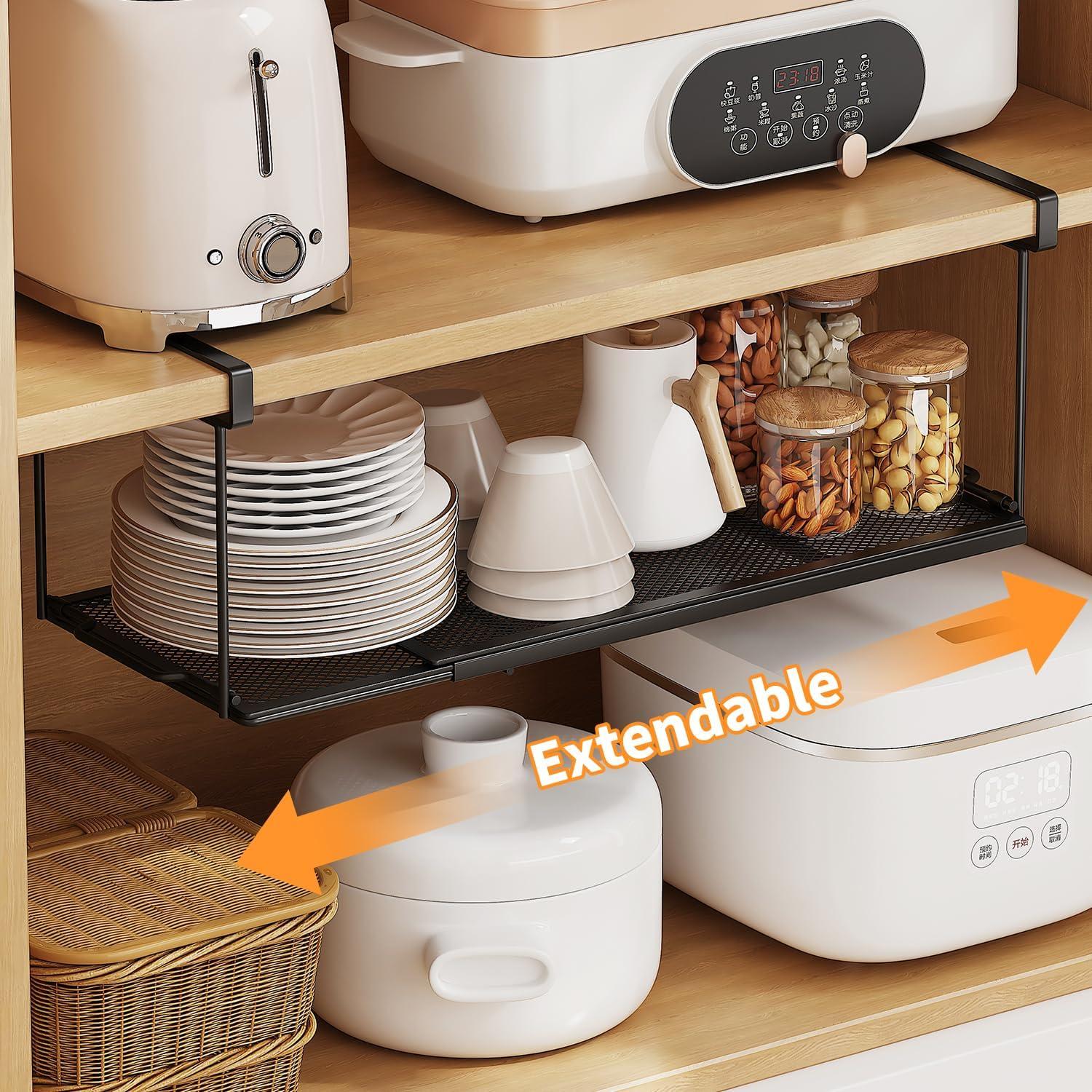 Organizador Expandible Bajo el Gabinete ROLIZOE Negro 68.6x16.5cm