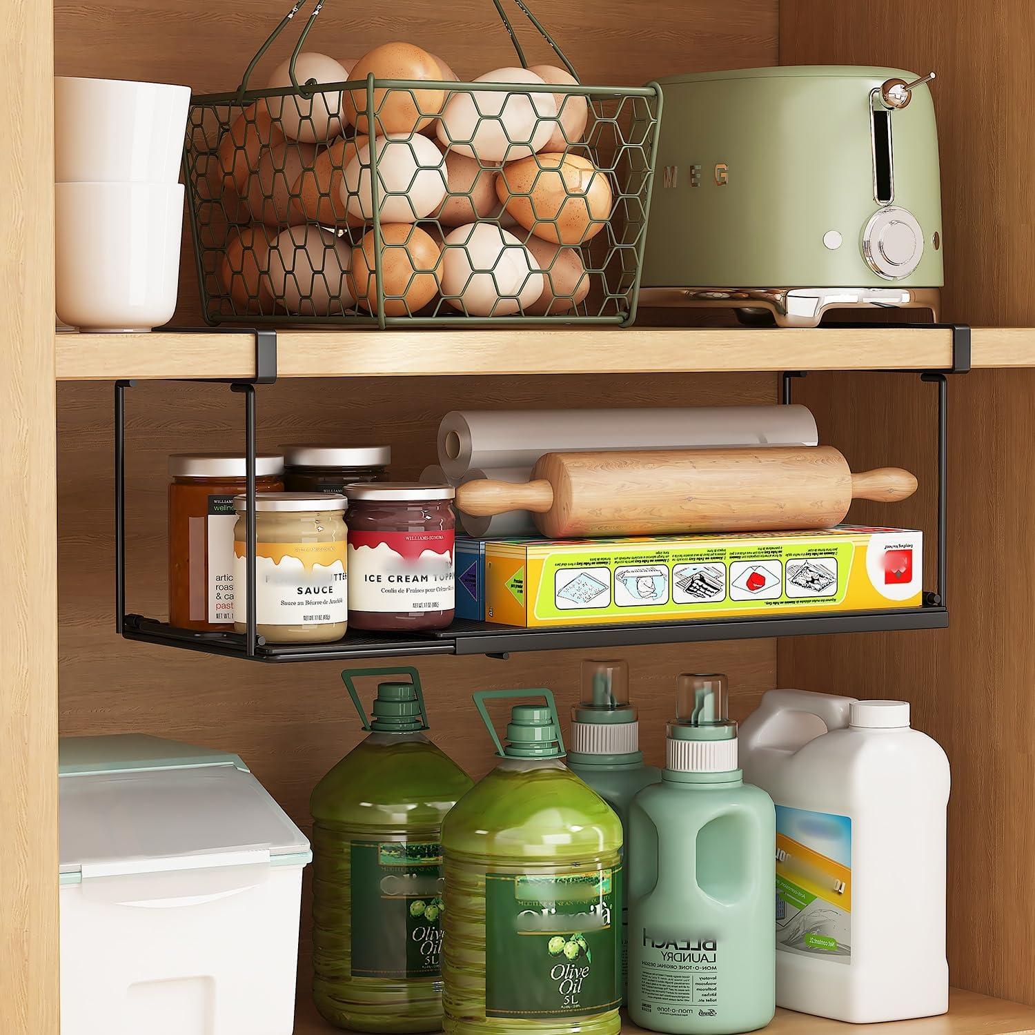 Organizador Expandible Bajo el Gabinete ROLIZOE Negro 68.6x16.5cm