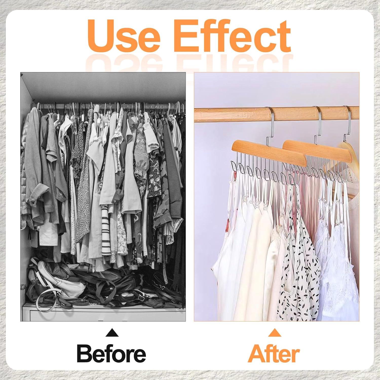 Perchas Antideslizantes x2 xbaiyanr 27.94 cm 360° para Closet