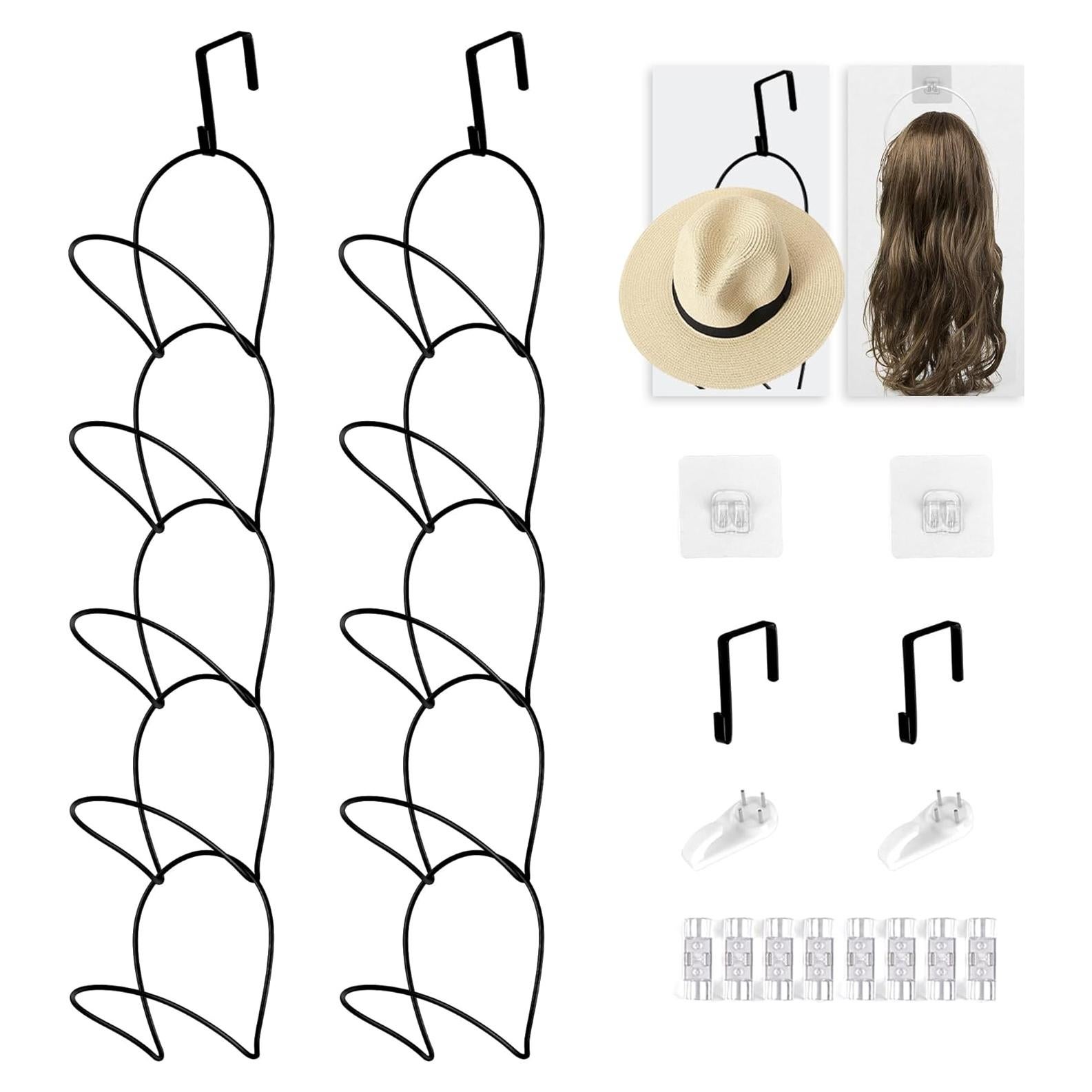 Organizador de Sombreros y Pelucas MASDFEL 10 Anillos Negro