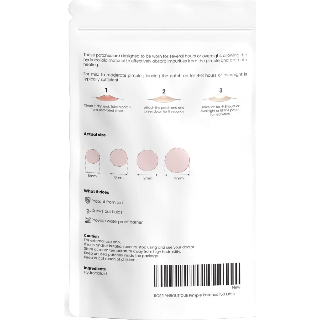 Parches Hidrocoloides RoselynBoutique para Granitos - 150 Unidades