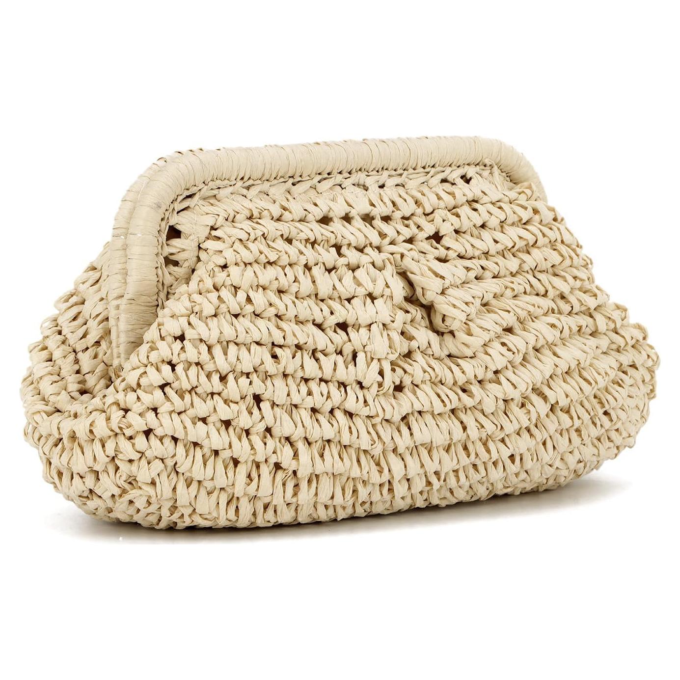 Bolso de Mano de Paja LUI SUI Beige para Mujeres - Verano