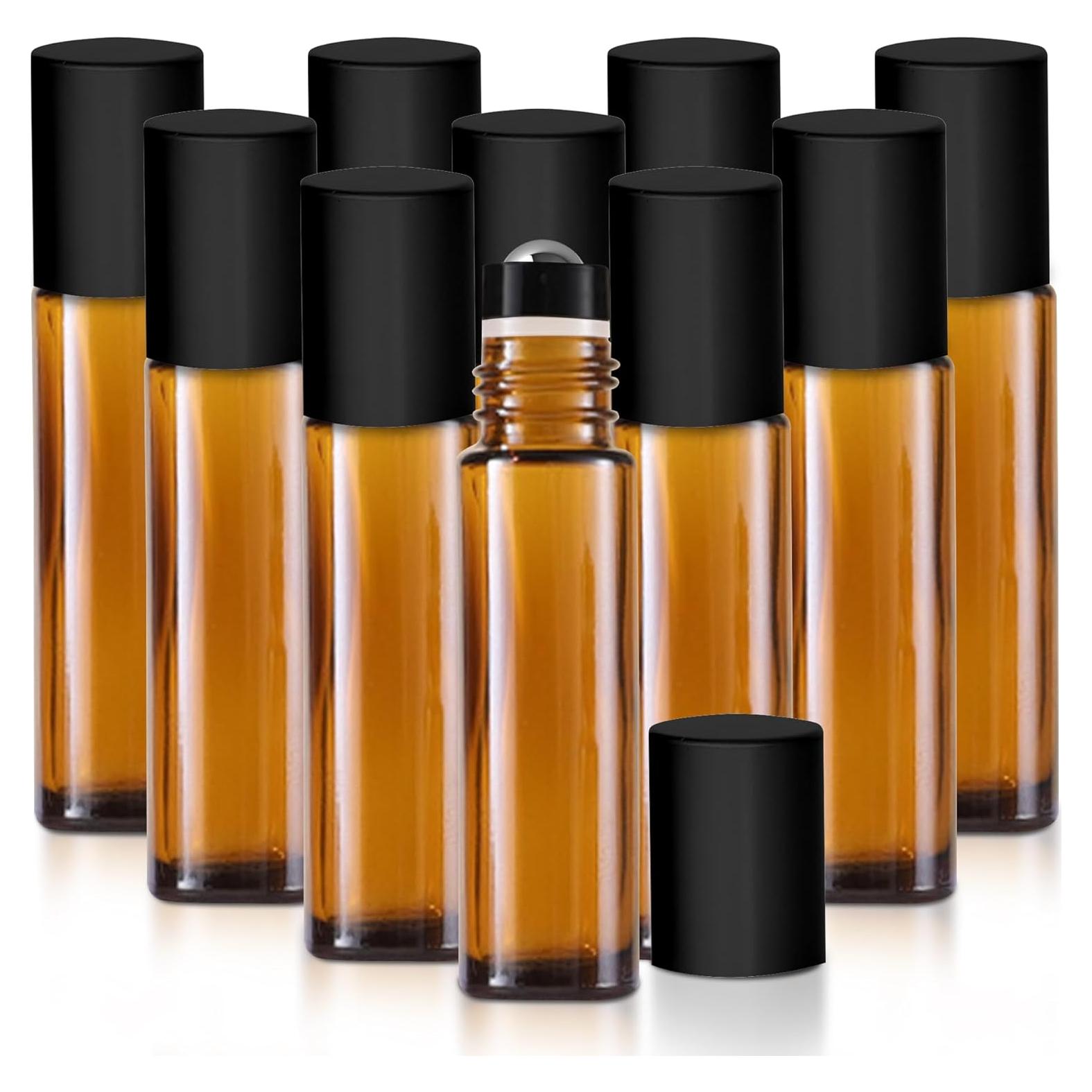Paquete de 10 Botellas de Rodillo de Aceite Esencial 10ml Ámbar