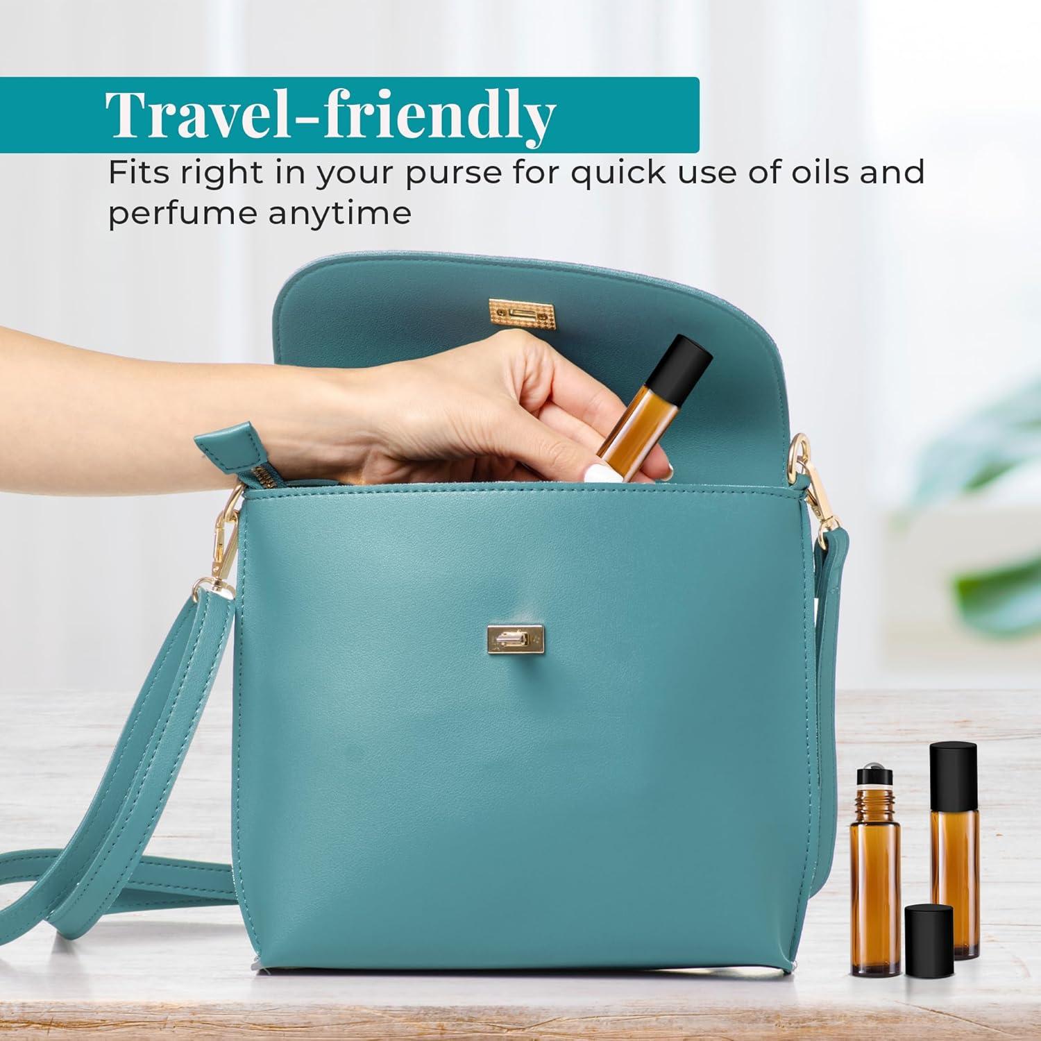 Paquete de 10 Botellas de Rodillo de Aceite Esencial 10ml Ámbar