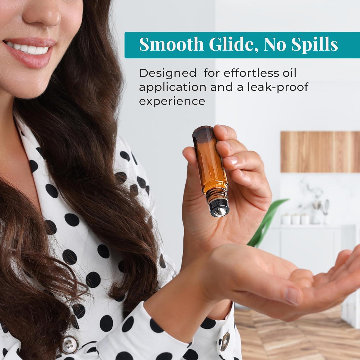 Paquete de 10 Botellas de Rodillo de Aceite Esencial 10ml Ámbar