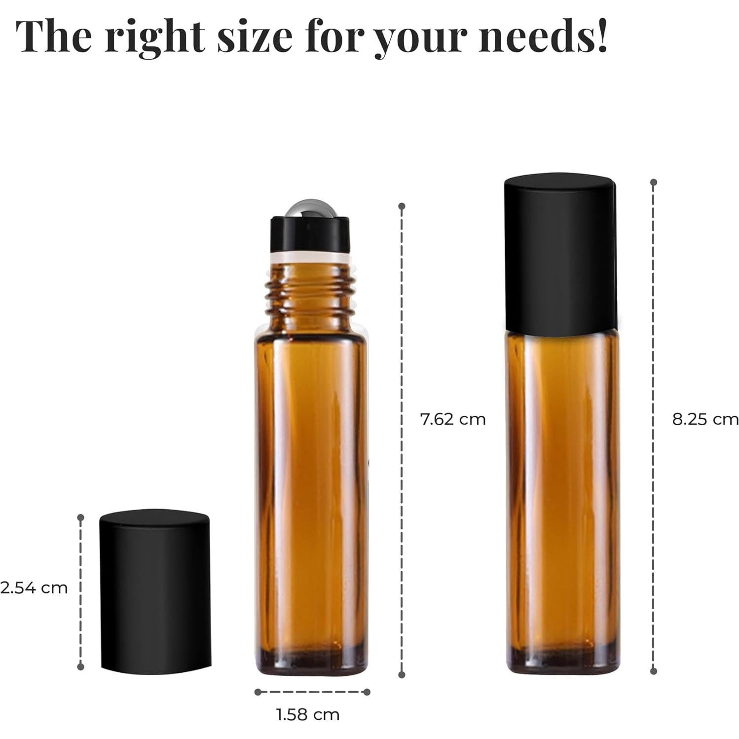 Paquete de 10 Botellas de Rodillo de Aceite Esencial 10ml Ámbar