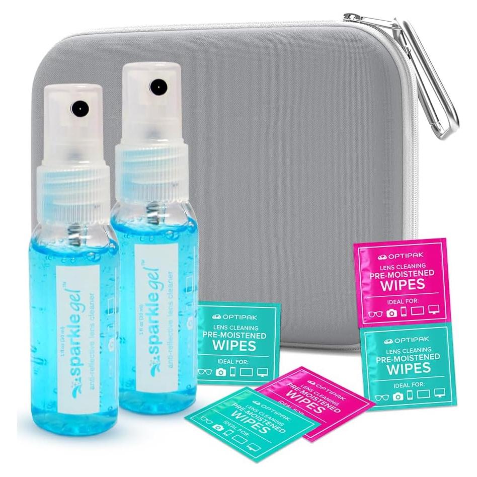 Kit Limpiador de Lentes OPTIPAK 2x30ml Spray + 5 Toallitas