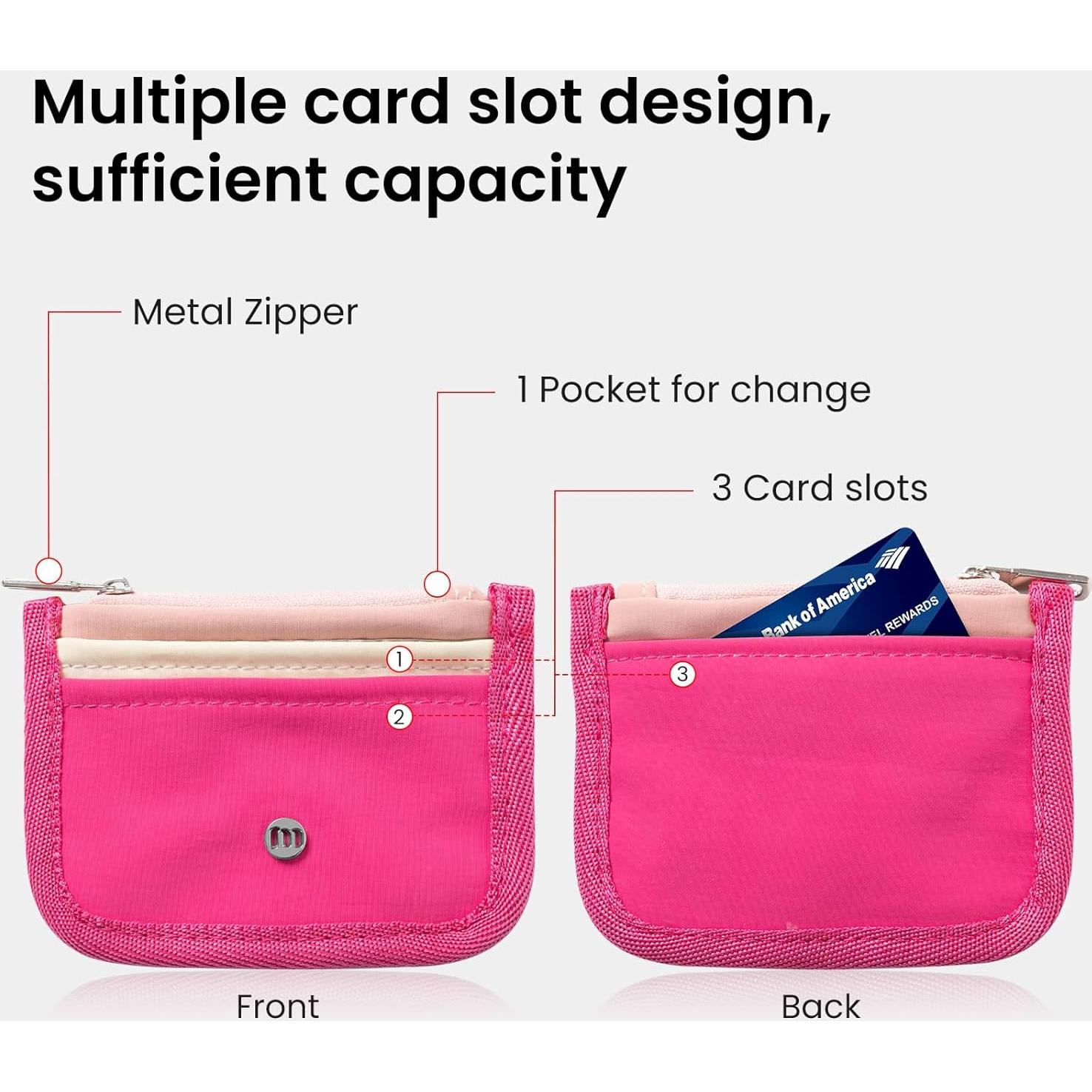 Cartera Slim Minimalista Mum's Memory RFID Unisex Rojo