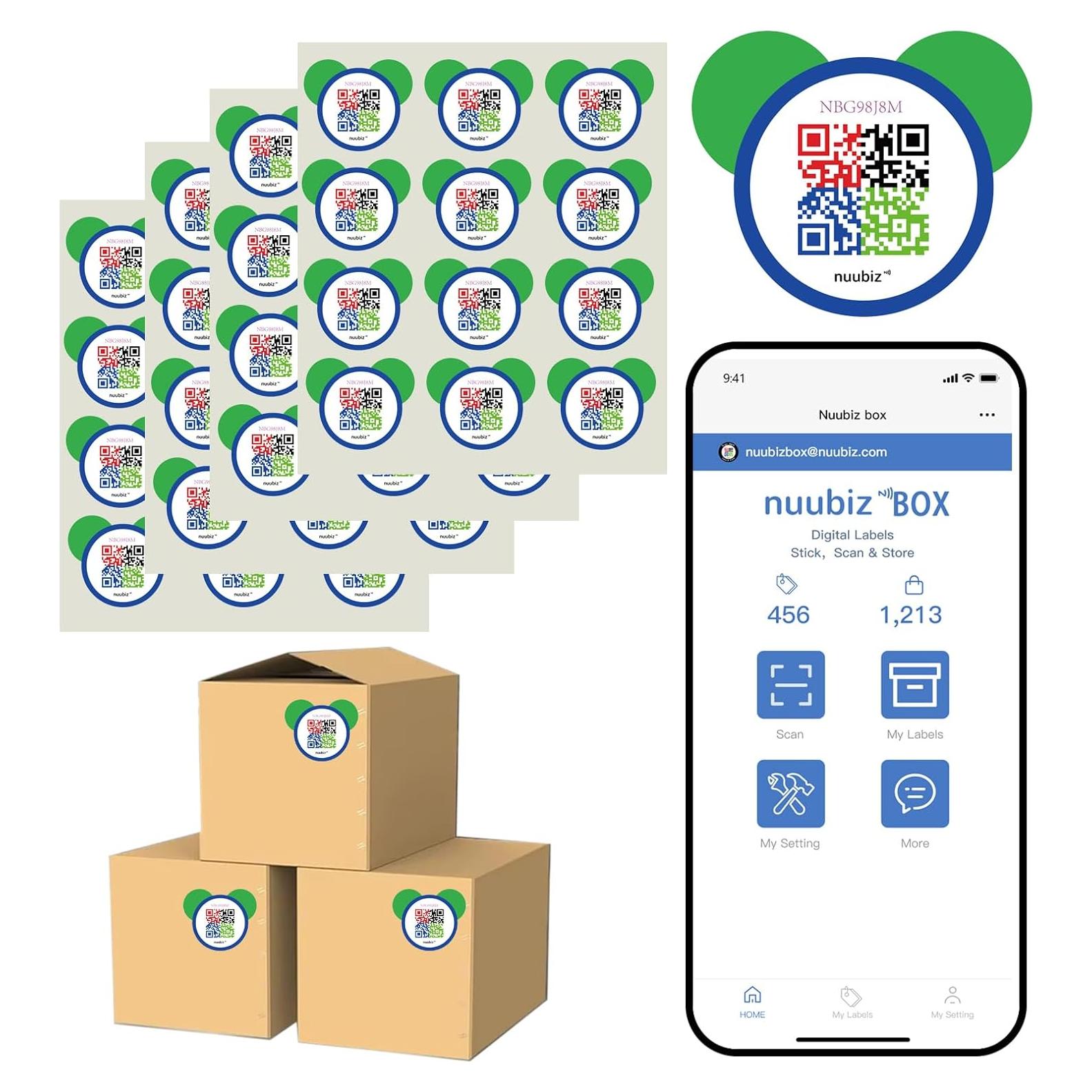 Etiquetas QR Inteligentes Nuubiz - 48 Pegatinas Coloridas