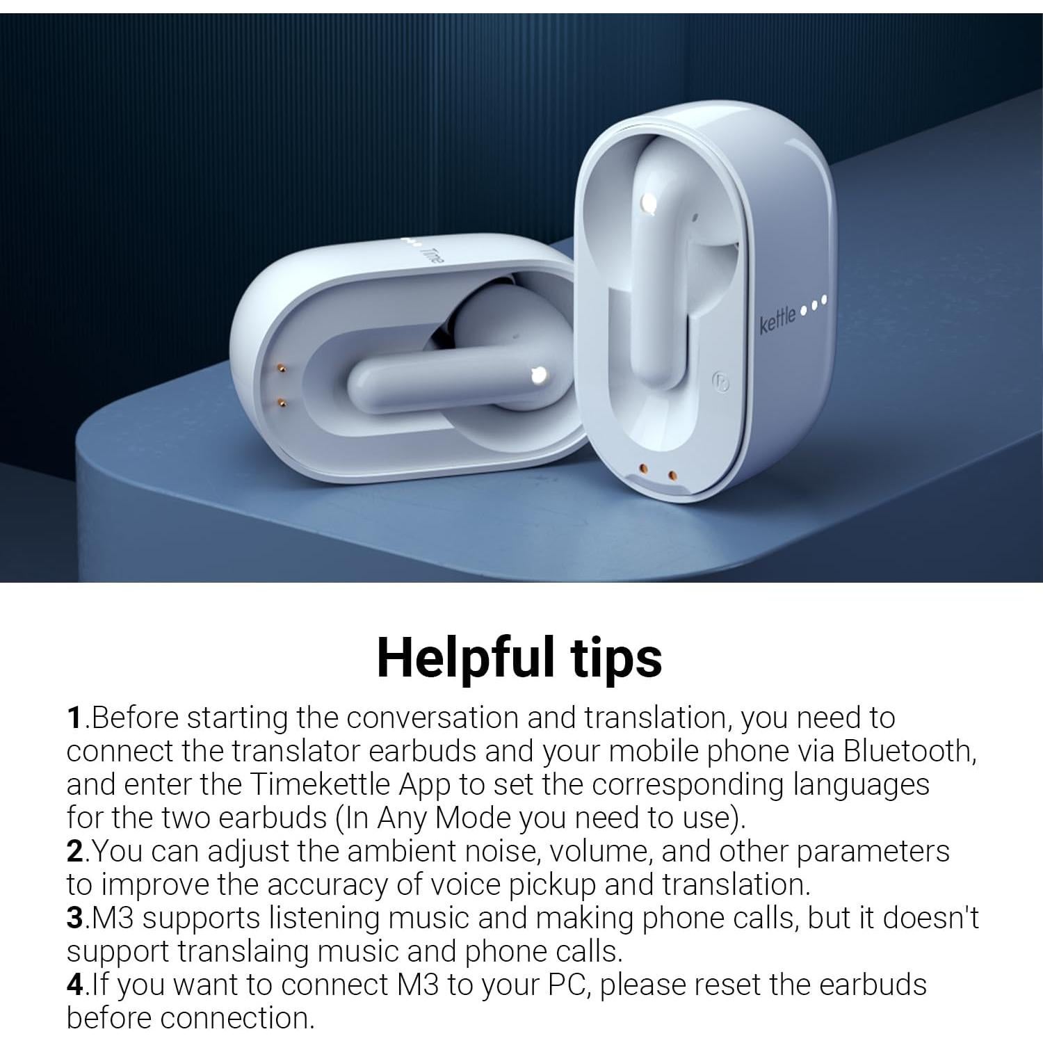 Auriculares Traductores Timekettle M3 con 40 Idiomas y ANC