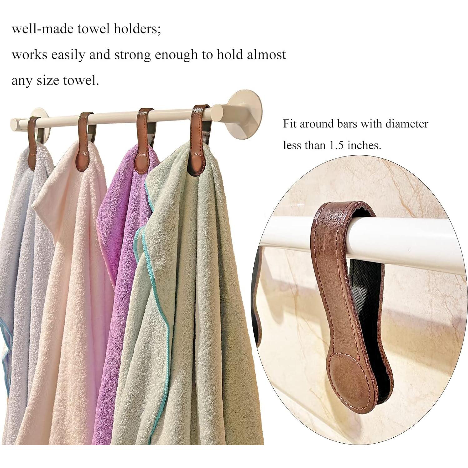 Clips de Toalla Magnéticos Prriudy de Cuero Marrón - 3 Pack