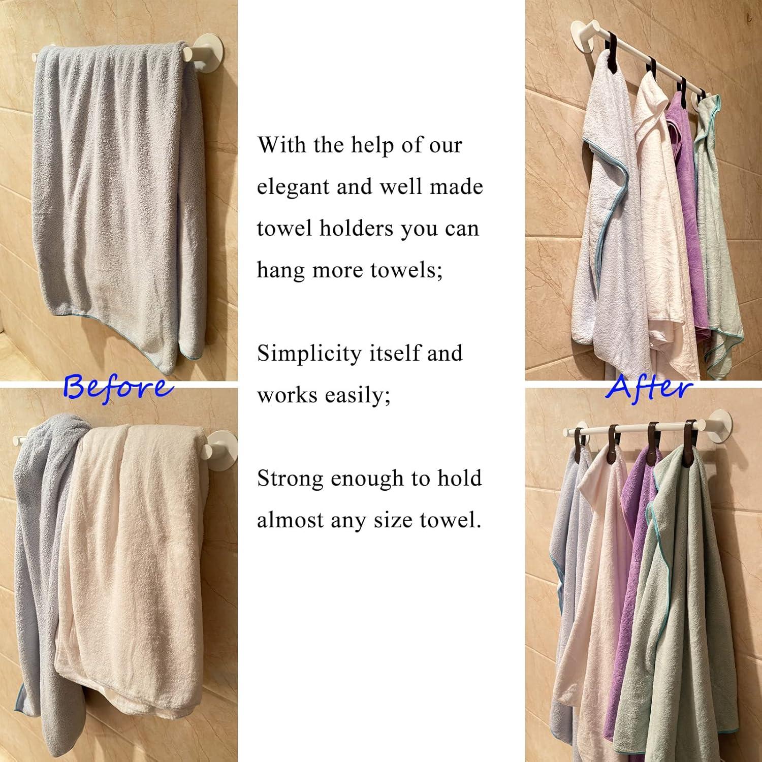 Clips de Toalla Magnéticos Prriudy de Cuero Marrón - 3 Pack