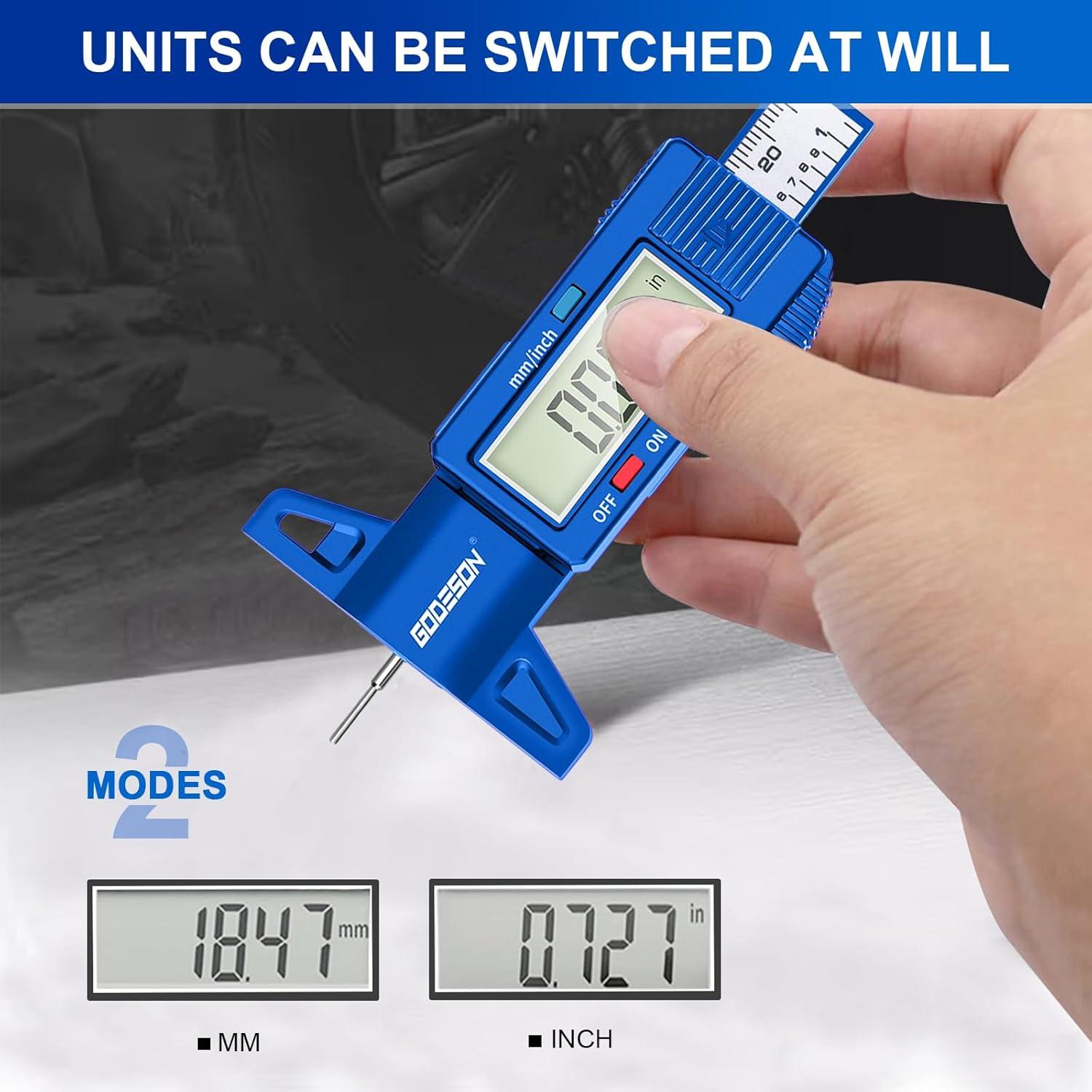 Medidor Digital de Profundidad de Banda GODESON 25.4 mm LCD