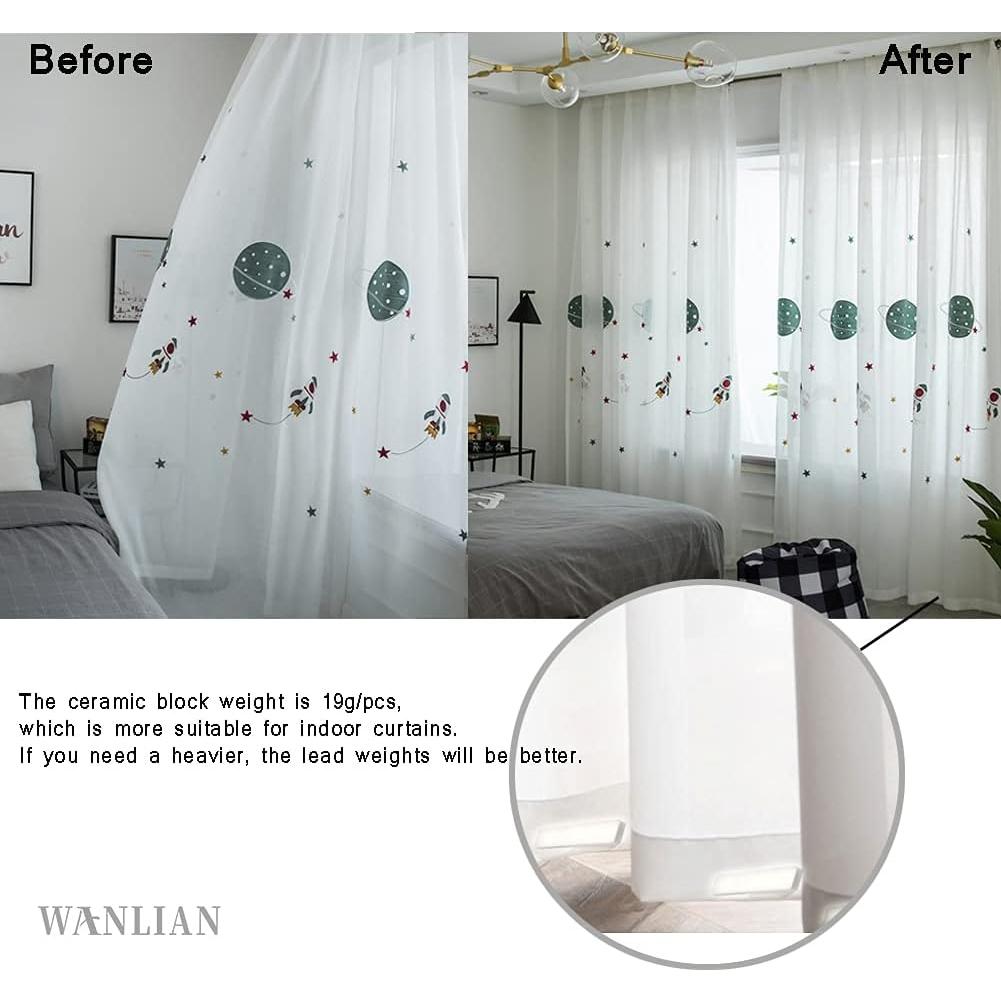 Pesas de Cortina de Cerámica WANLIAN 20 Piezas 19g